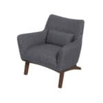 Grey Linen Mid Century Modern Armchair for Living Room