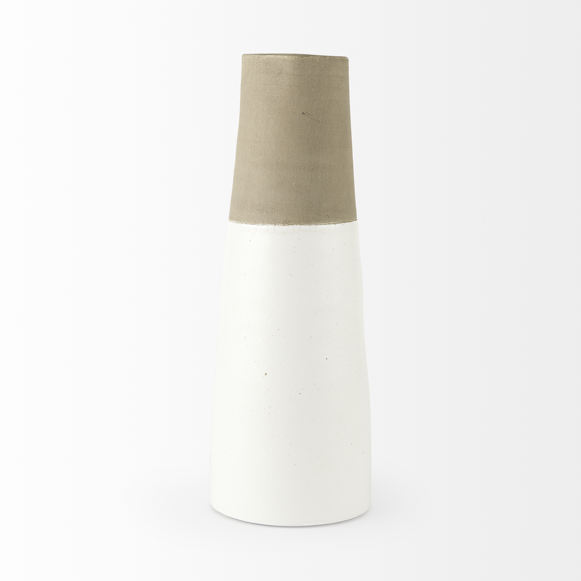 garand large 18.8h two-toned white natural ceramic jug