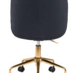 Glam Black Faux Leather Office Chair with Gold Steel Frame