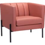 Mid-Century Modern Faux Leather Accent Chair with Steel Frame Brown 12 Mid-Century Modern Faux Leather Accent Chair with Steel Frame Brown