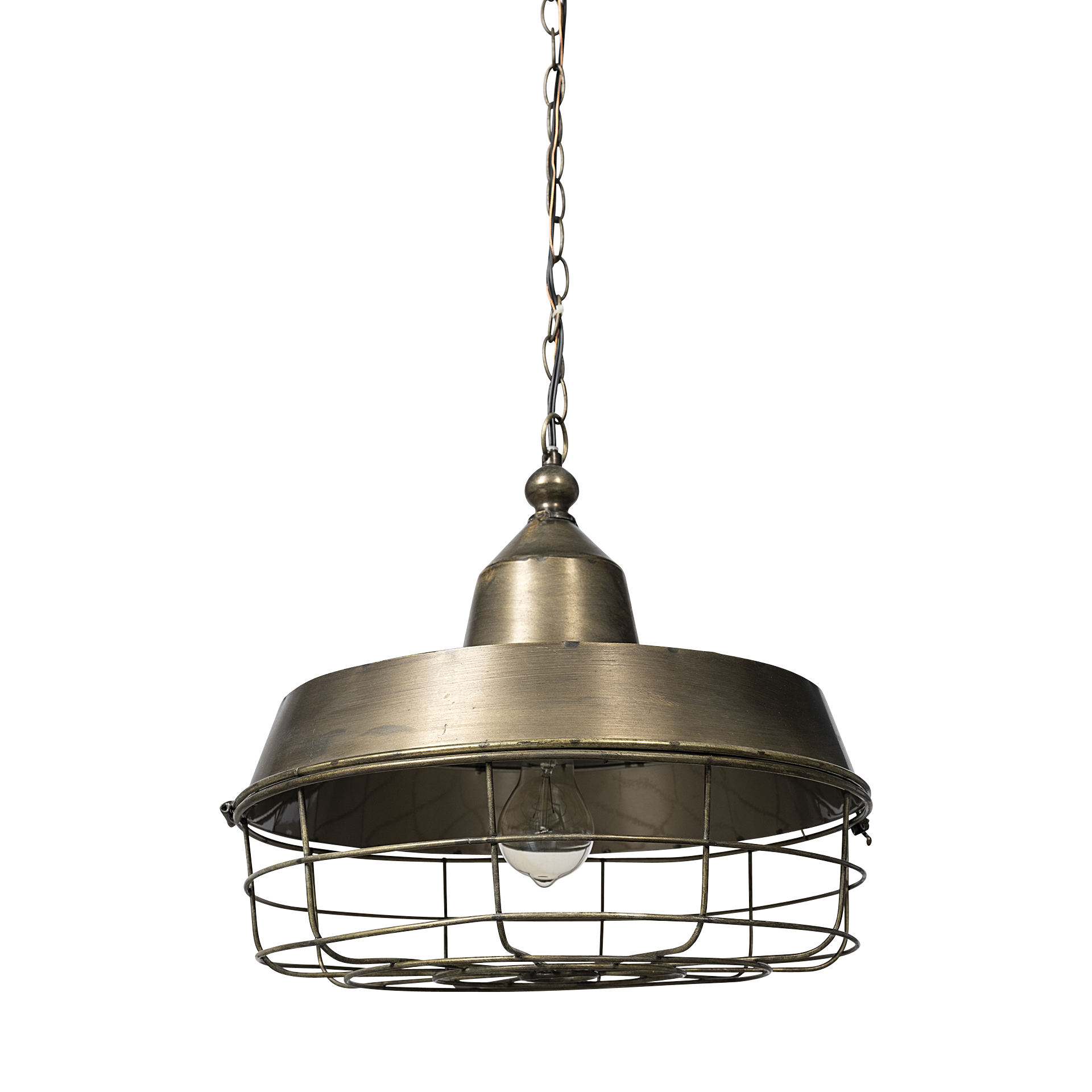 tahla 14x 14.5 gold toned metal cage pendant light