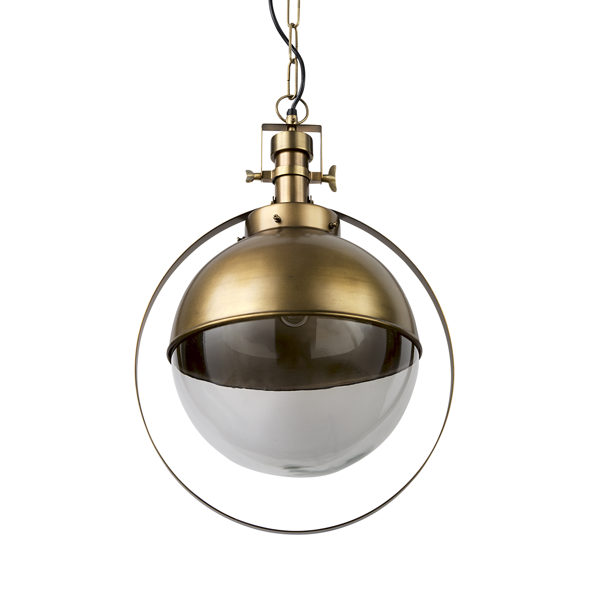 leighton i 15x20 gold toned metal spherical pendant light