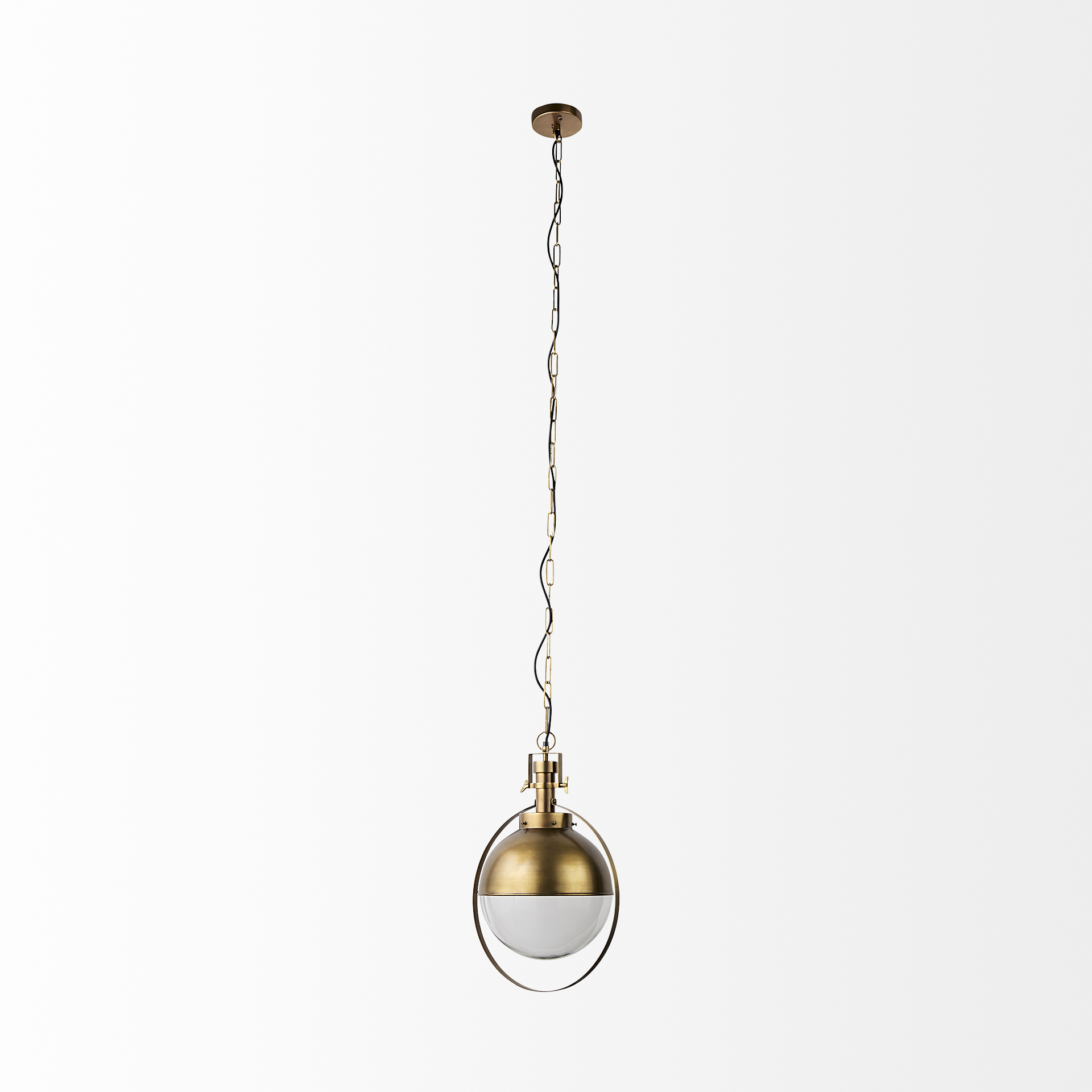leighton i 15x20 gold toned metal spherical pendant light