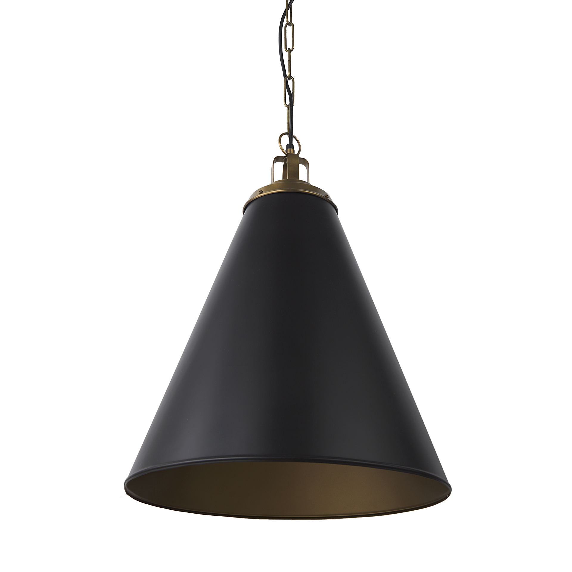 fenton 18.0l x 18.0w x 23.0h black w/antiqued gold accents pendant light