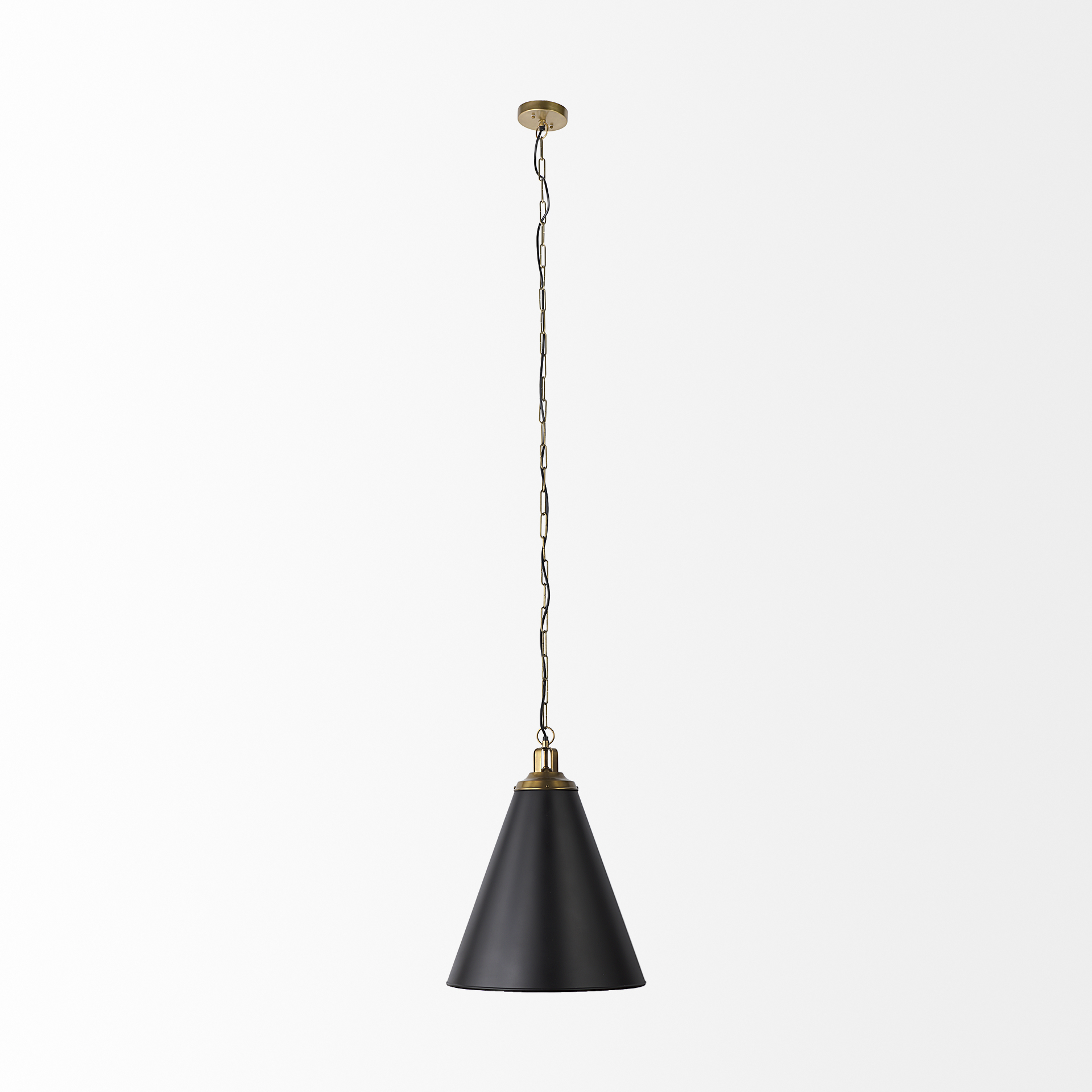 fenton 18.0l x 18.0w x 23.0h black w/antiqued gold accents pendant light