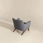 Grey Linen Mid Century Modern Armchair for Living Room