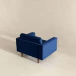 Blue Velvet Mid-Century Modern Lounge Chair