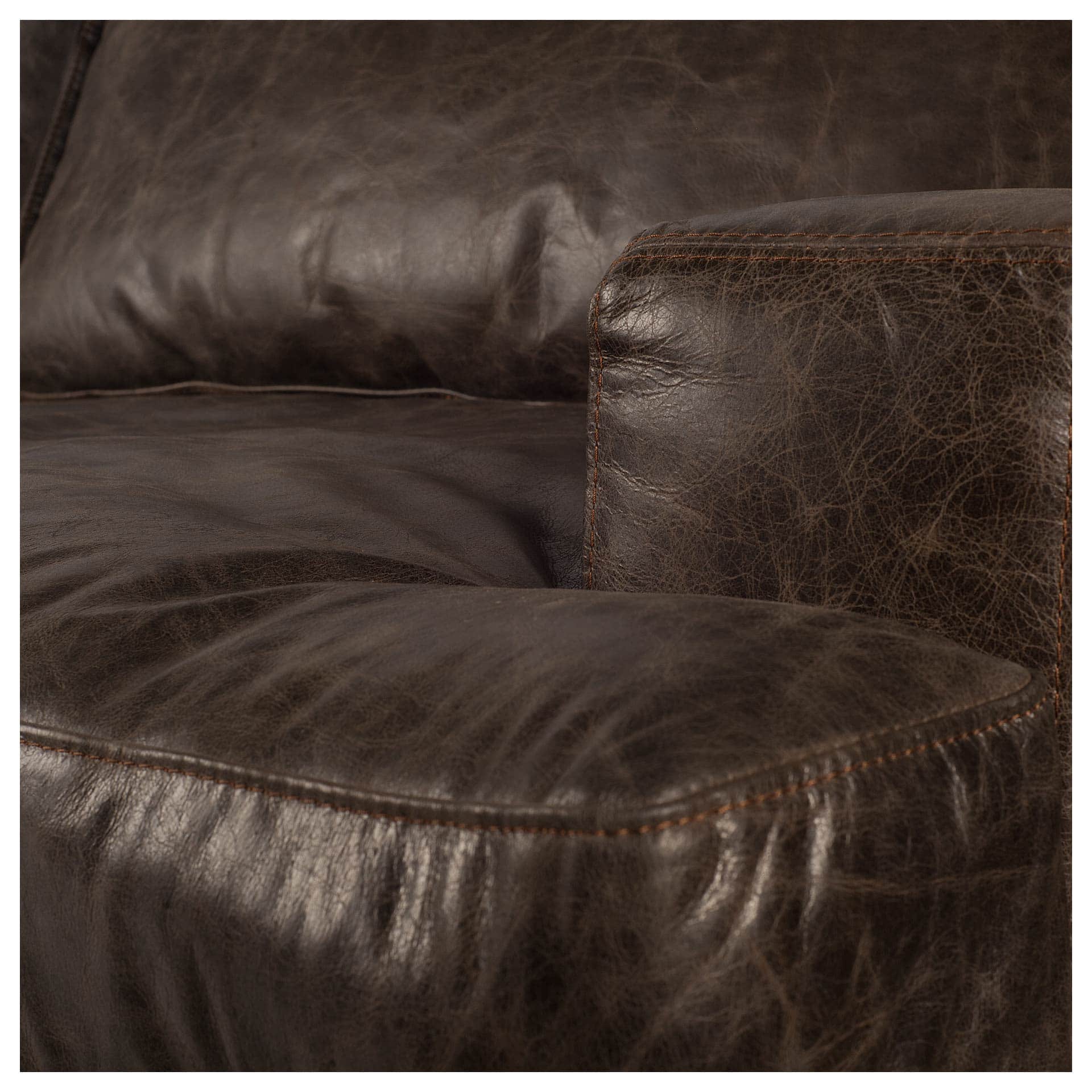 colburne i brown leather body wood/iron frame club chair