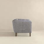 Grey Fabric Mid-Century Modern Lounge Chair with Walnut Legs