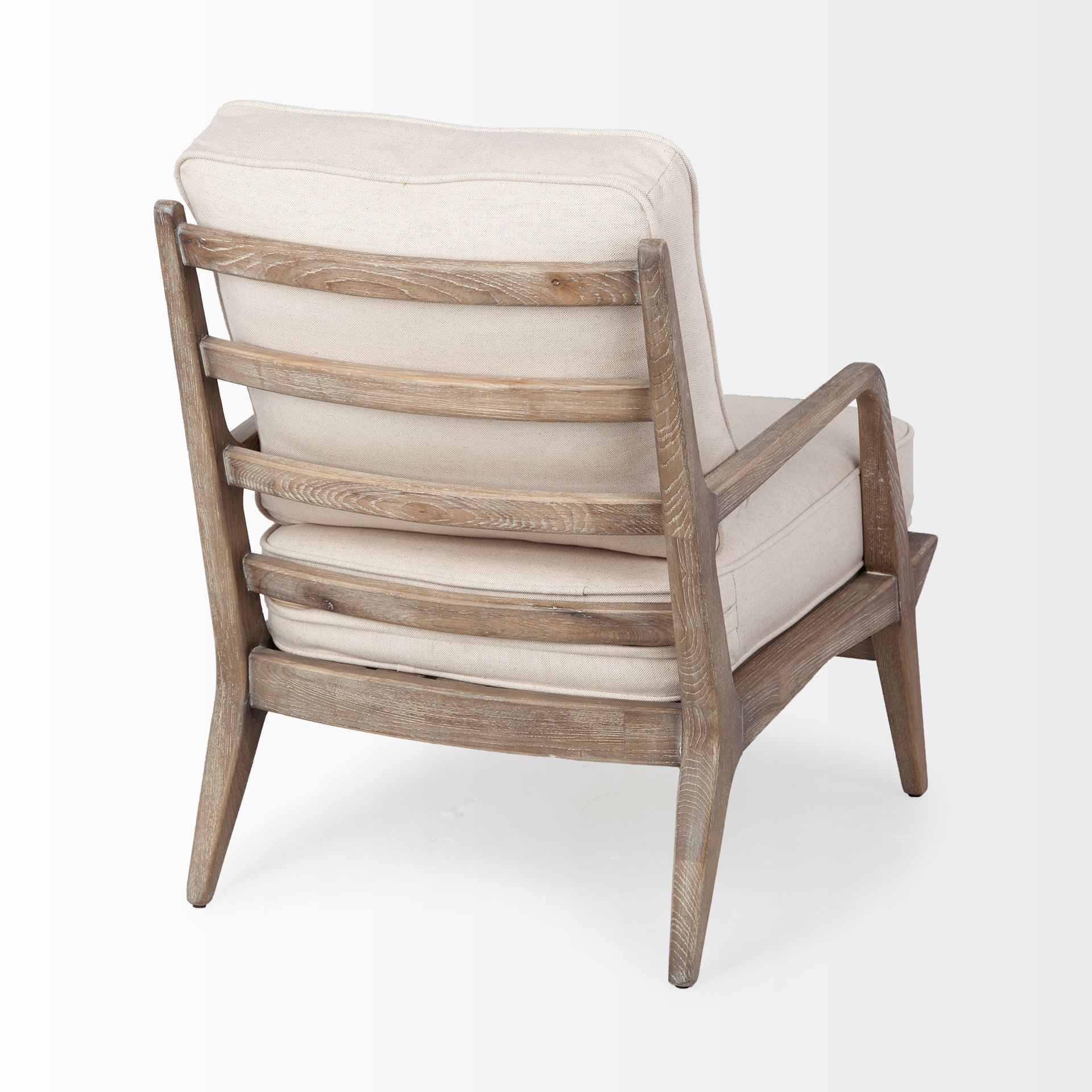 harman ii off-white fabric seat w/ wood frame accent chair