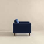 Blue Velvet Mid-Century Modern Lounge Chair