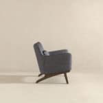 Grey Linen Mid Century Modern Armchair for Living Room