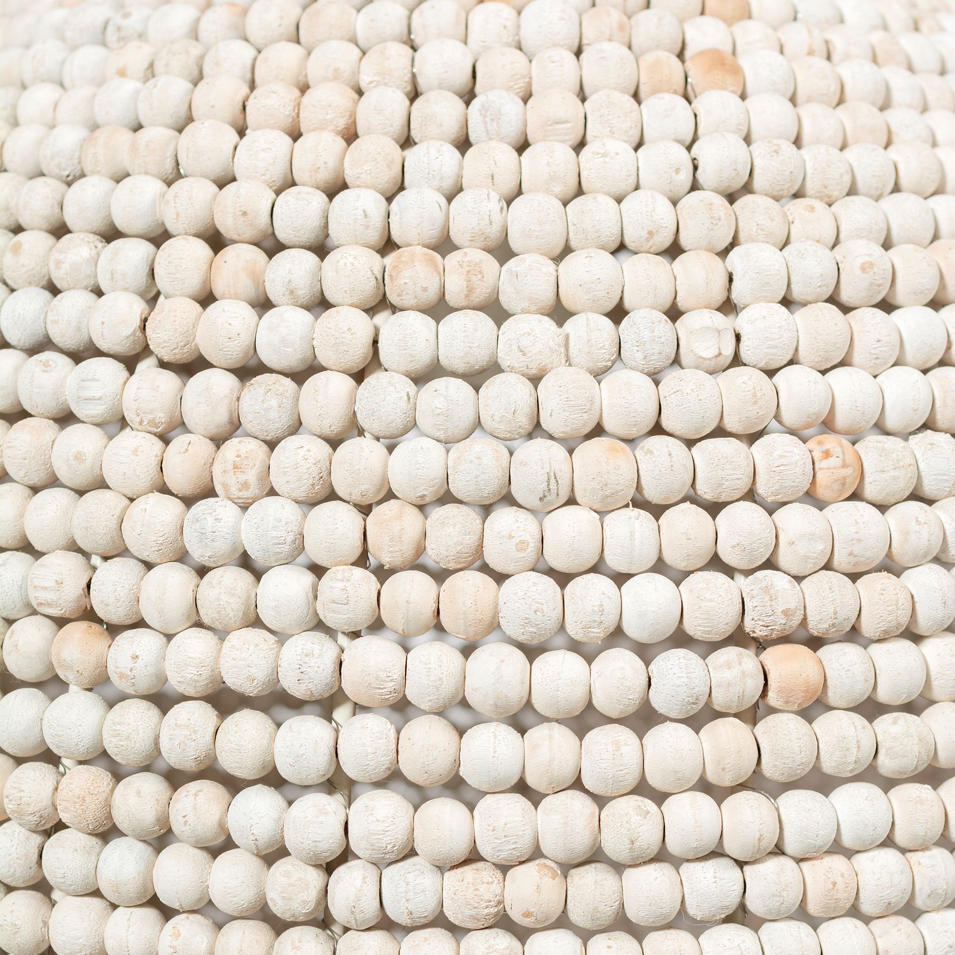 theta 15.5x14.5 white-washed wood beaded pendant light