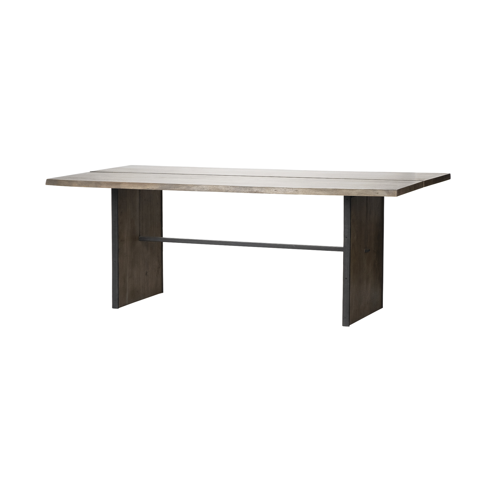 ledger iii 84x38 brown solid wood top & base dining table