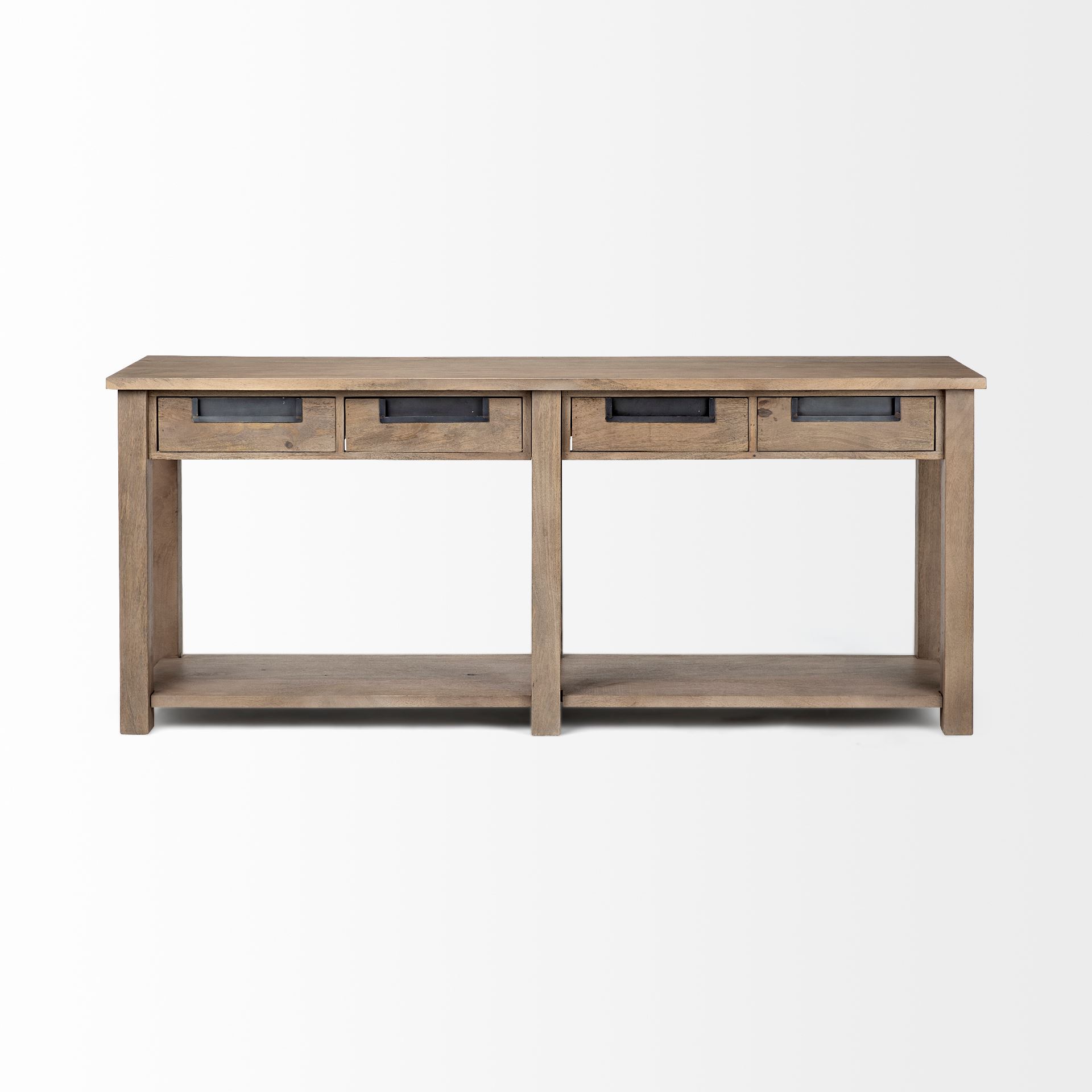 harrelson iii 72l x 18w brown wood 4 drawer console table