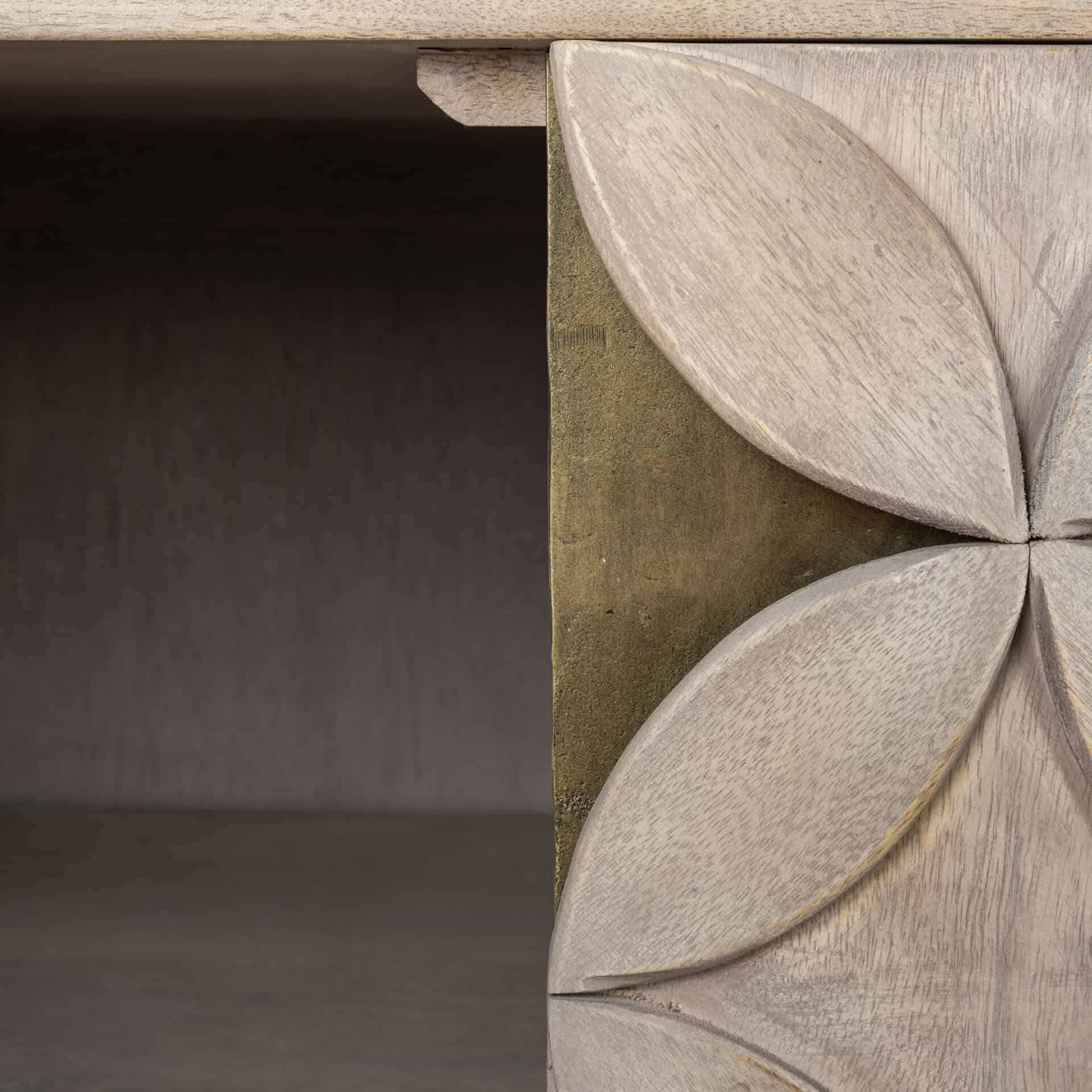 excelsior i (72x18.3) solid wood gold metal base 4 cabinet door sideboard