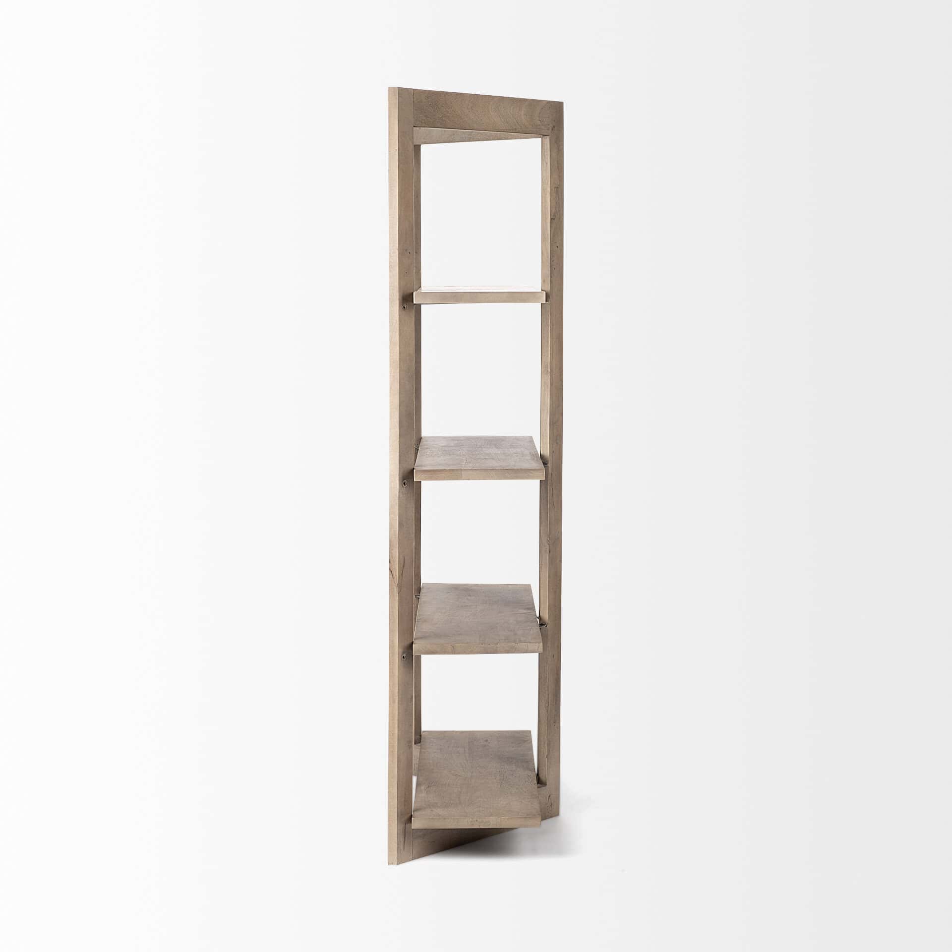 turnbull i 42l x 16w x 72h light brown wood four shelf shelving unit
