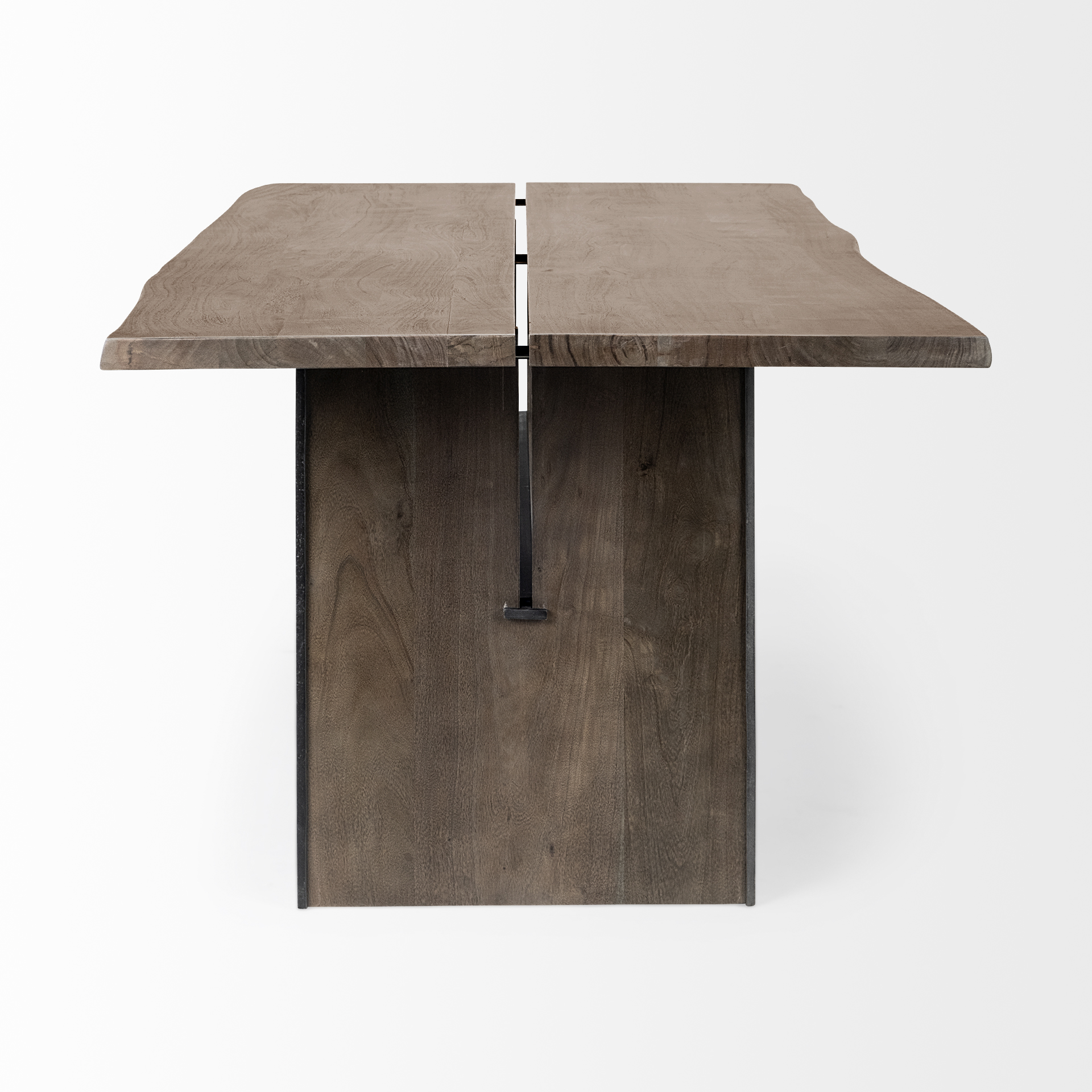 ledger iii 84x38 brown solid wood top & base dining table