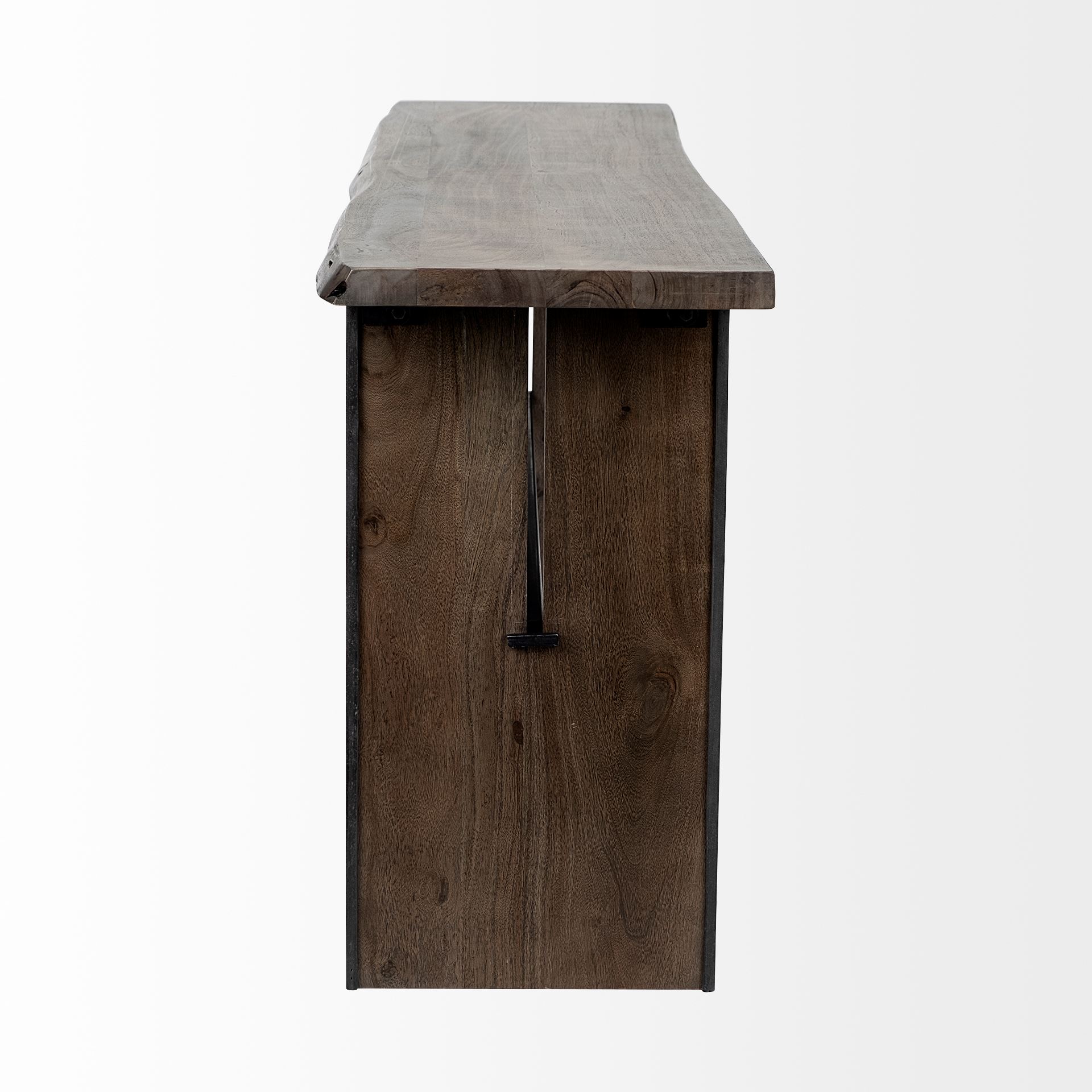 ledger ii 70l x 17w x 30h live-edge wooden brown console table
