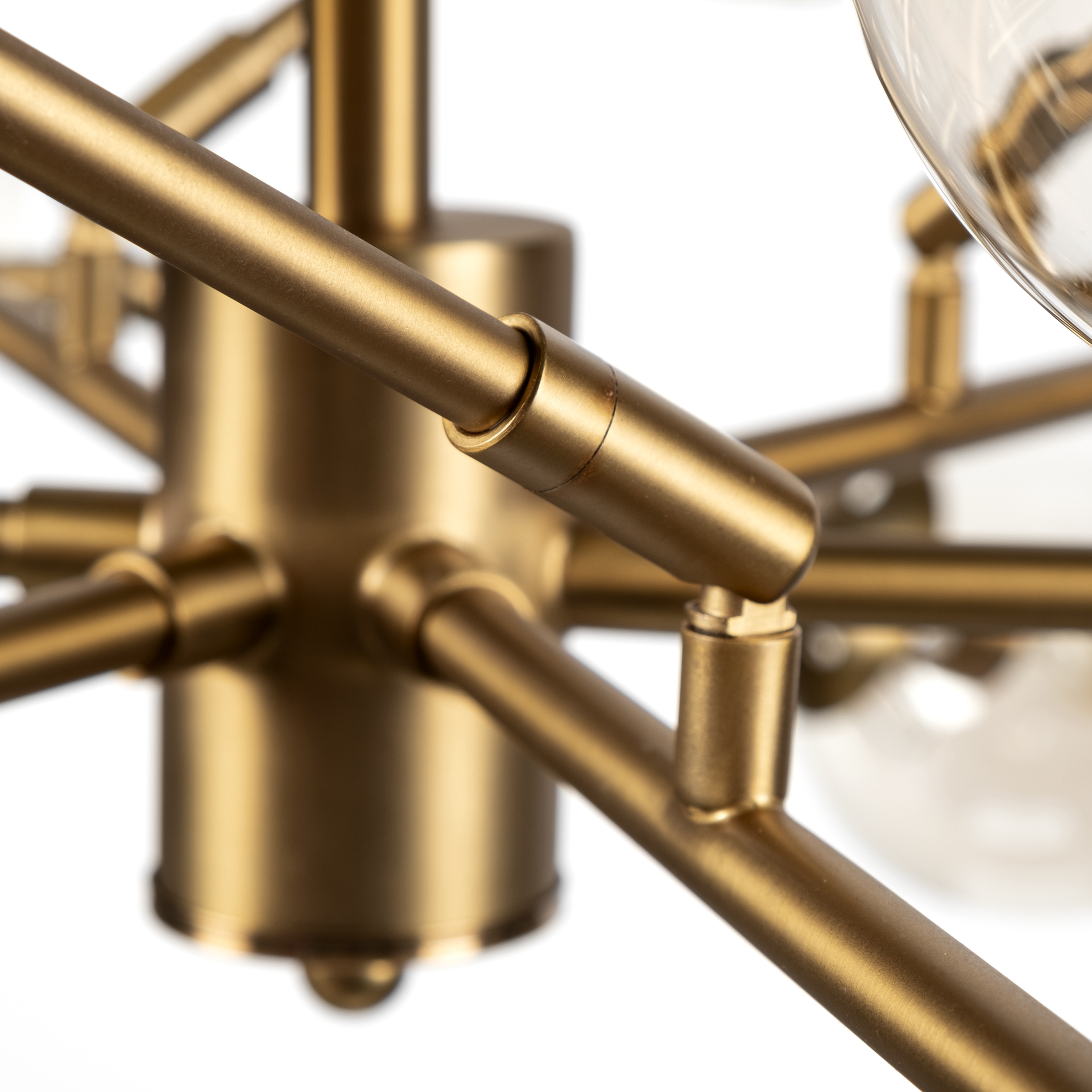rudyard glass globe and gold metal chandelier