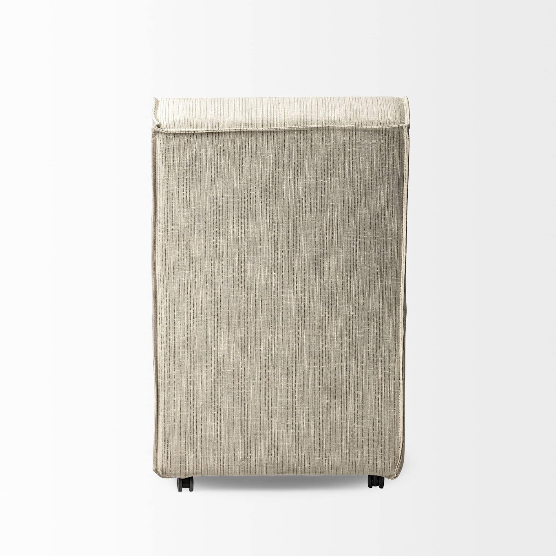 damon fully upholstered cream-toned fabric dining chair on casters