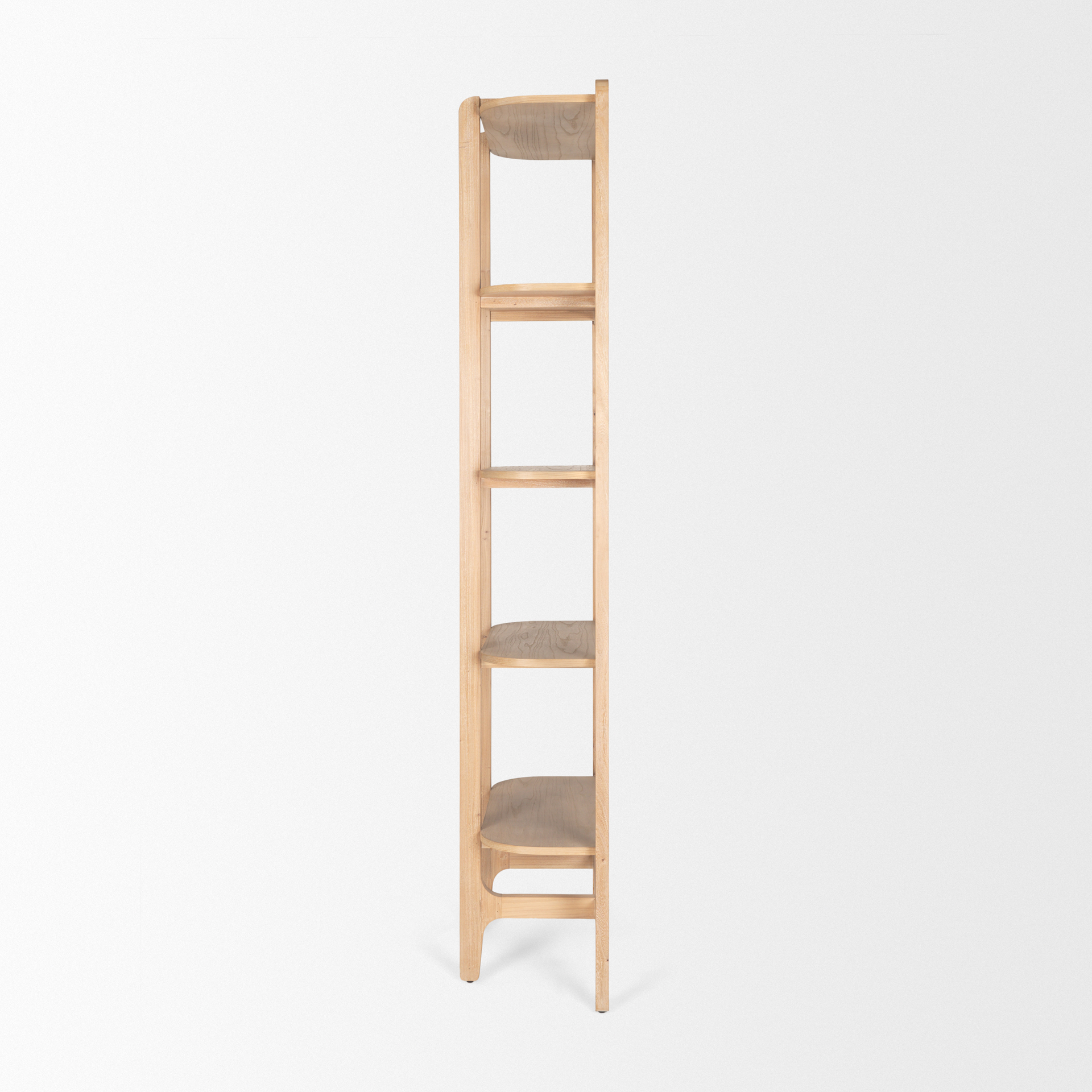 taylin light brown solid wood open bookshelf