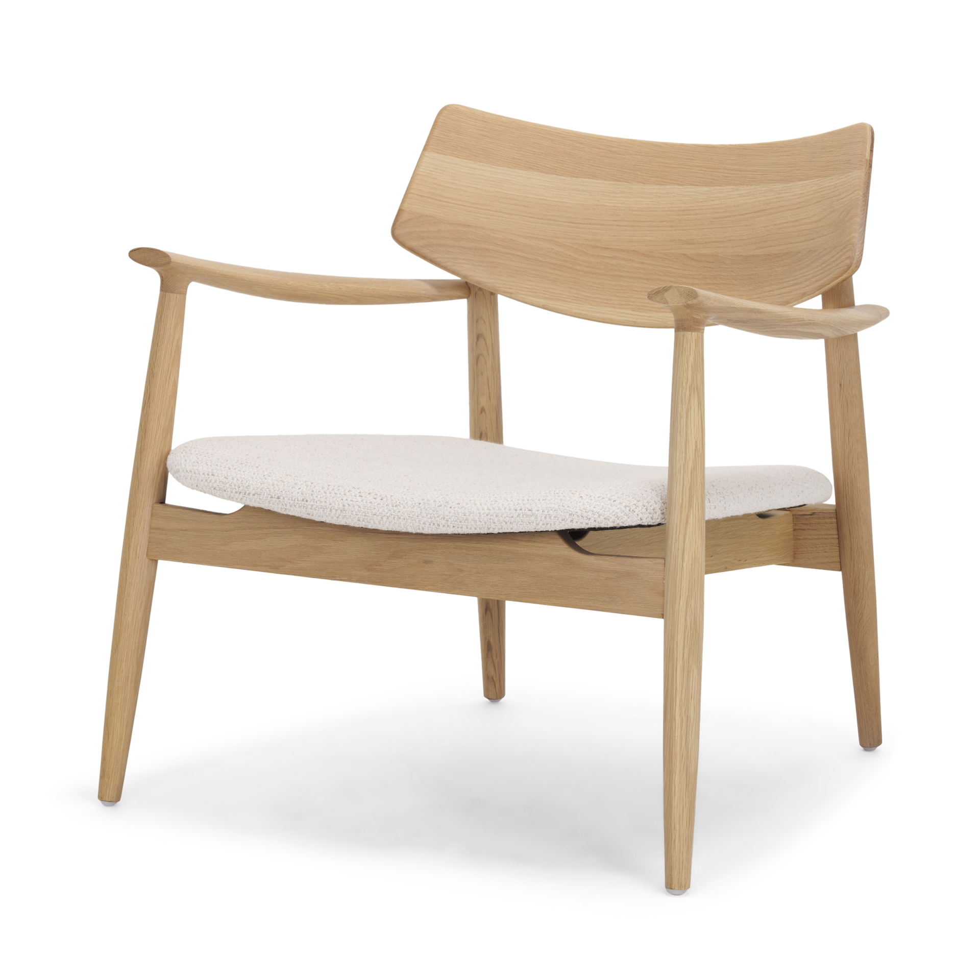 haggen light brown oak wood w/ cream fabric accent chair
