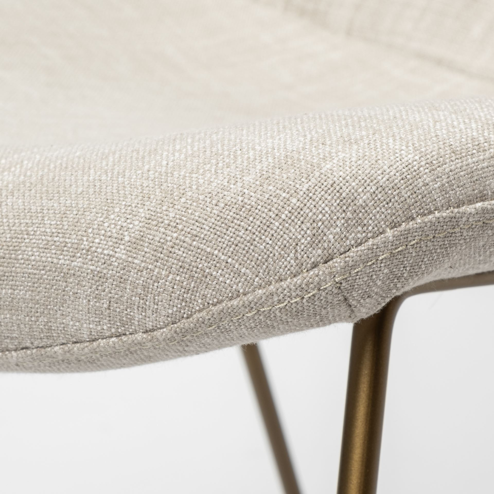 sawyer ii beige fabric wrap gold metal frame dining chair