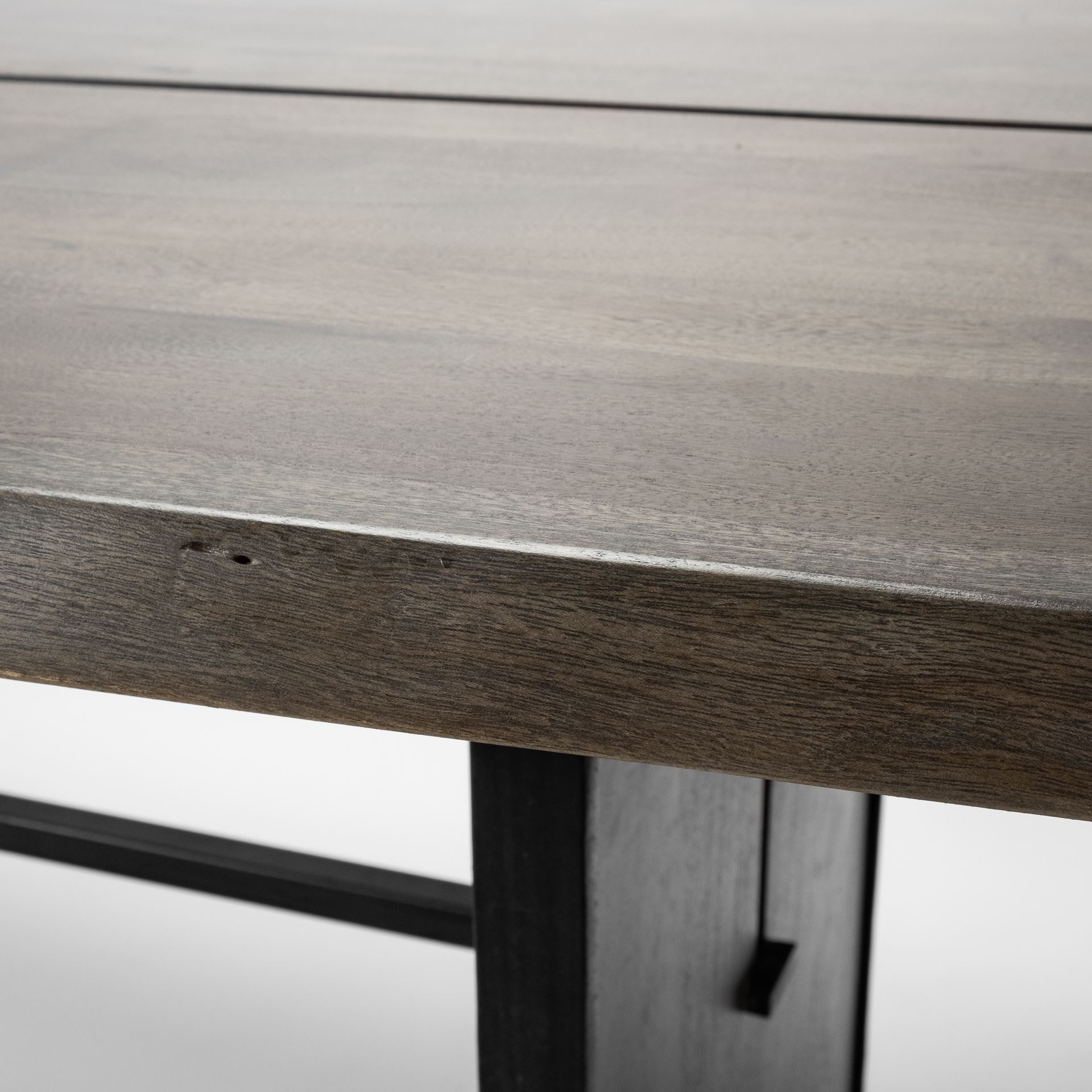 ledger iii 84x38 brown solid wood top & base dining table