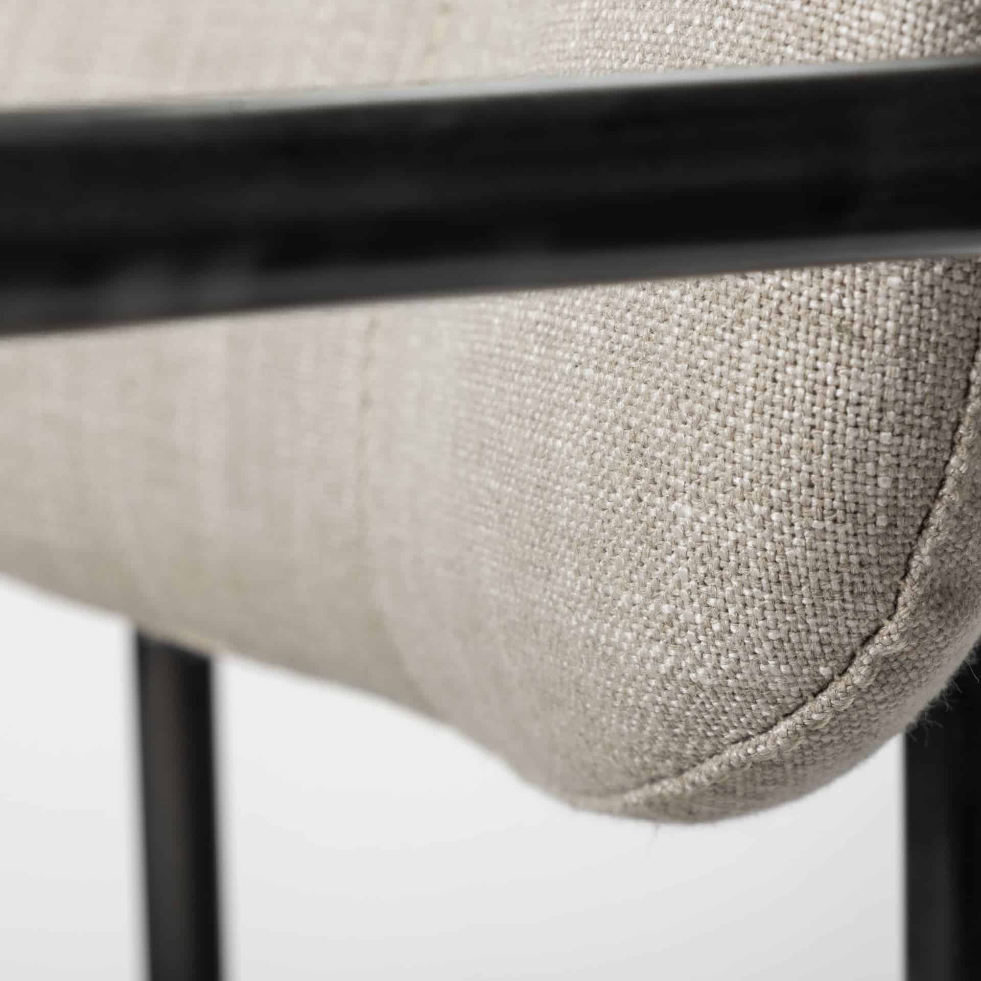 parker i beige fabric seat gun metal gray metal frame dining chair