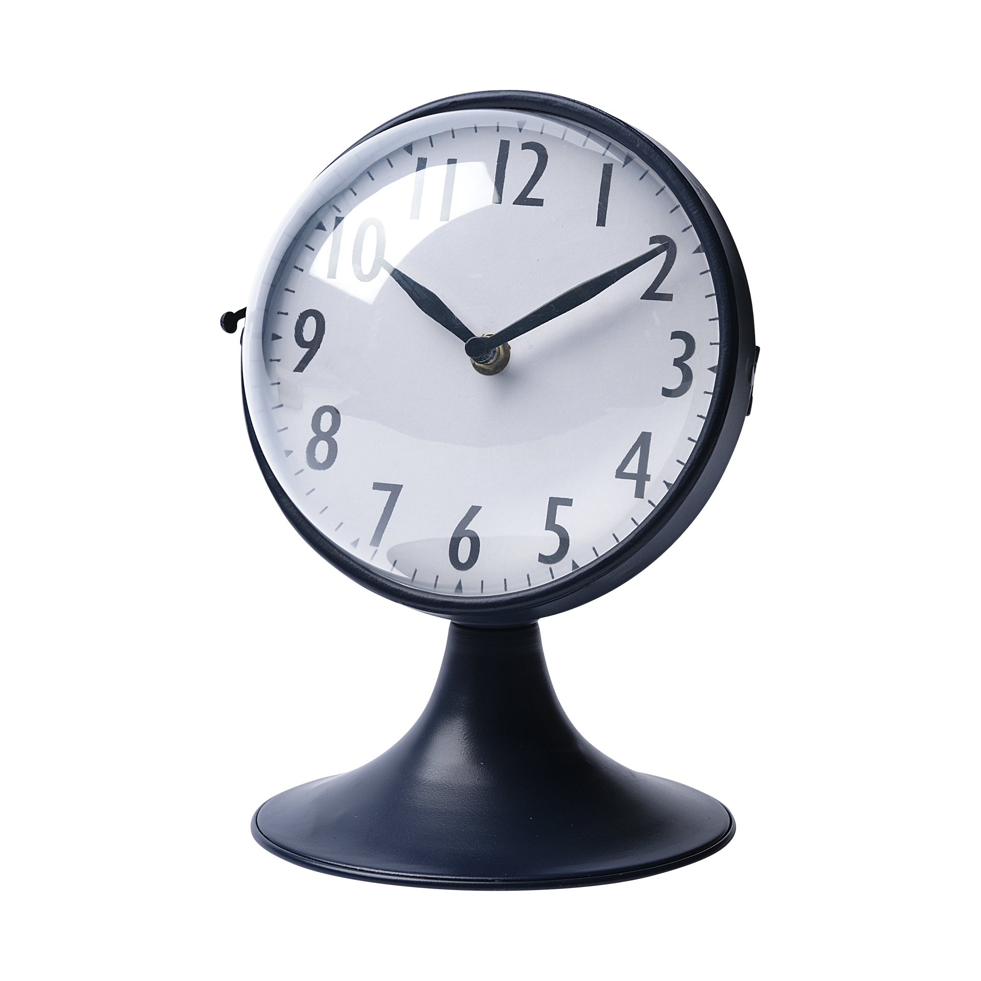 weymouth blue metal glass dome table clock