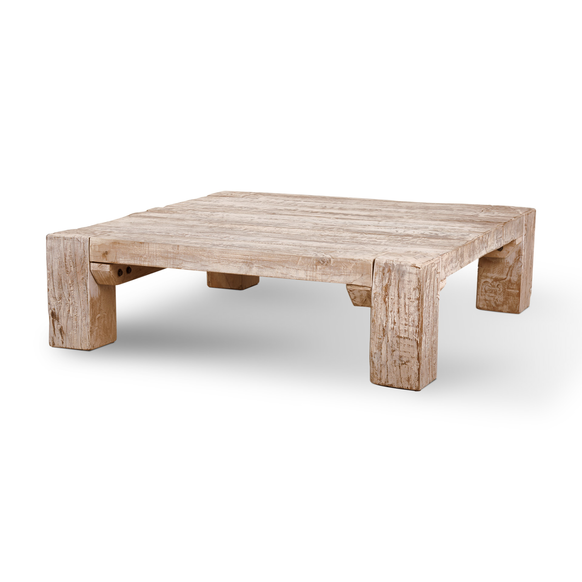 mcarthur 48x48 square reclaimed solid wood coffee table