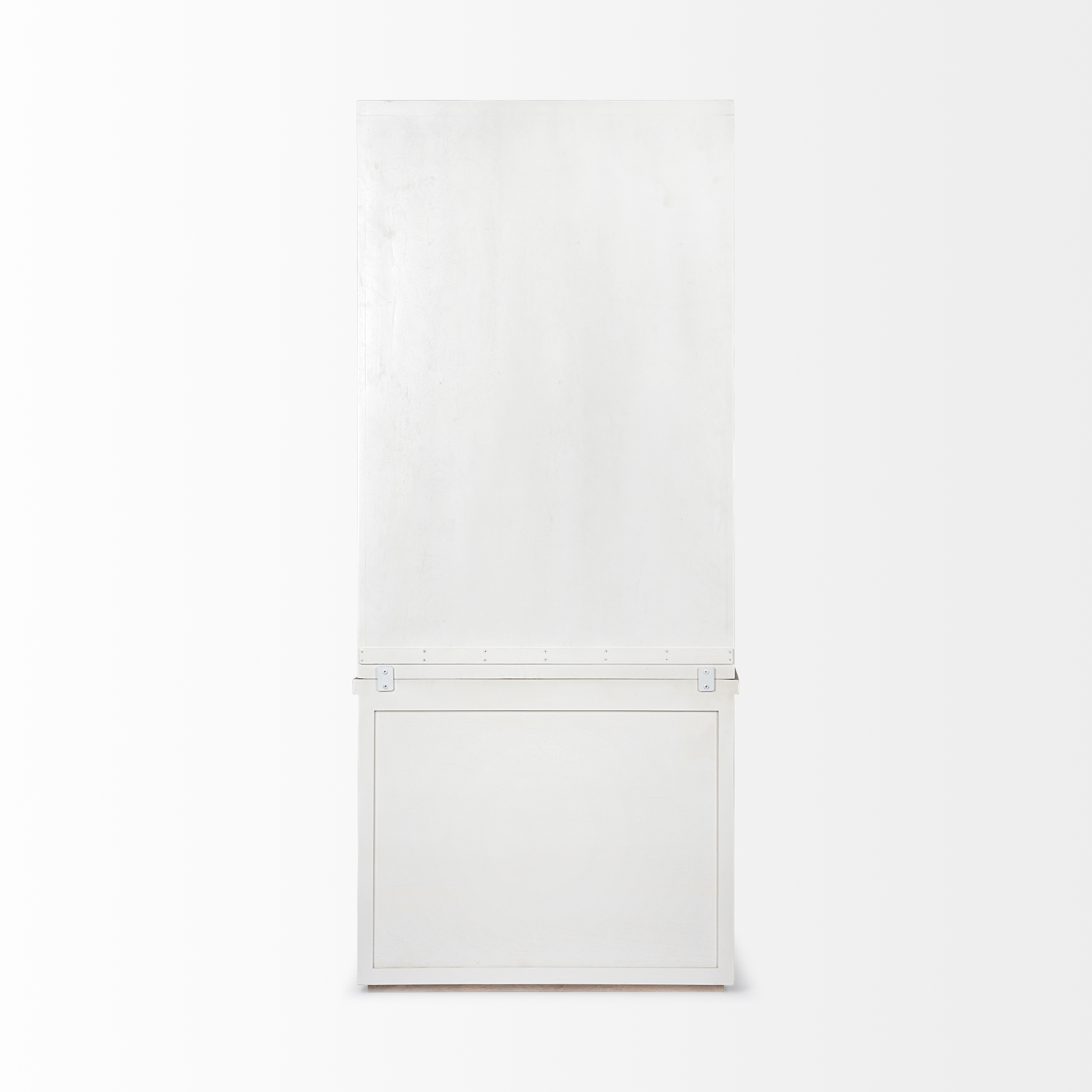 fairview i white and medium brown wood three shelf shelving unit