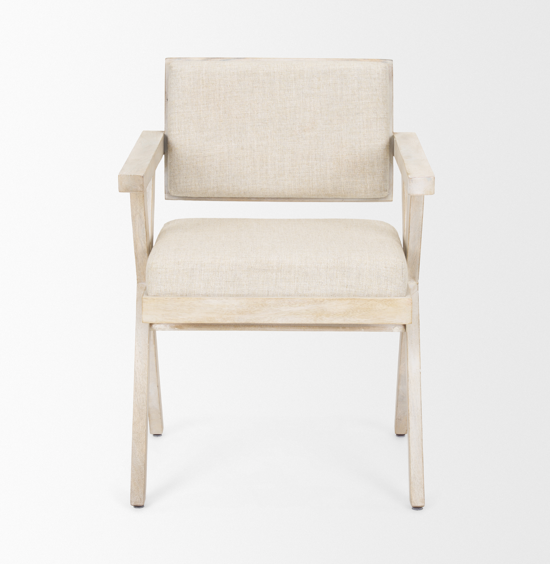 topanga i cream fabric wrap blonde wooden frame dining chair
