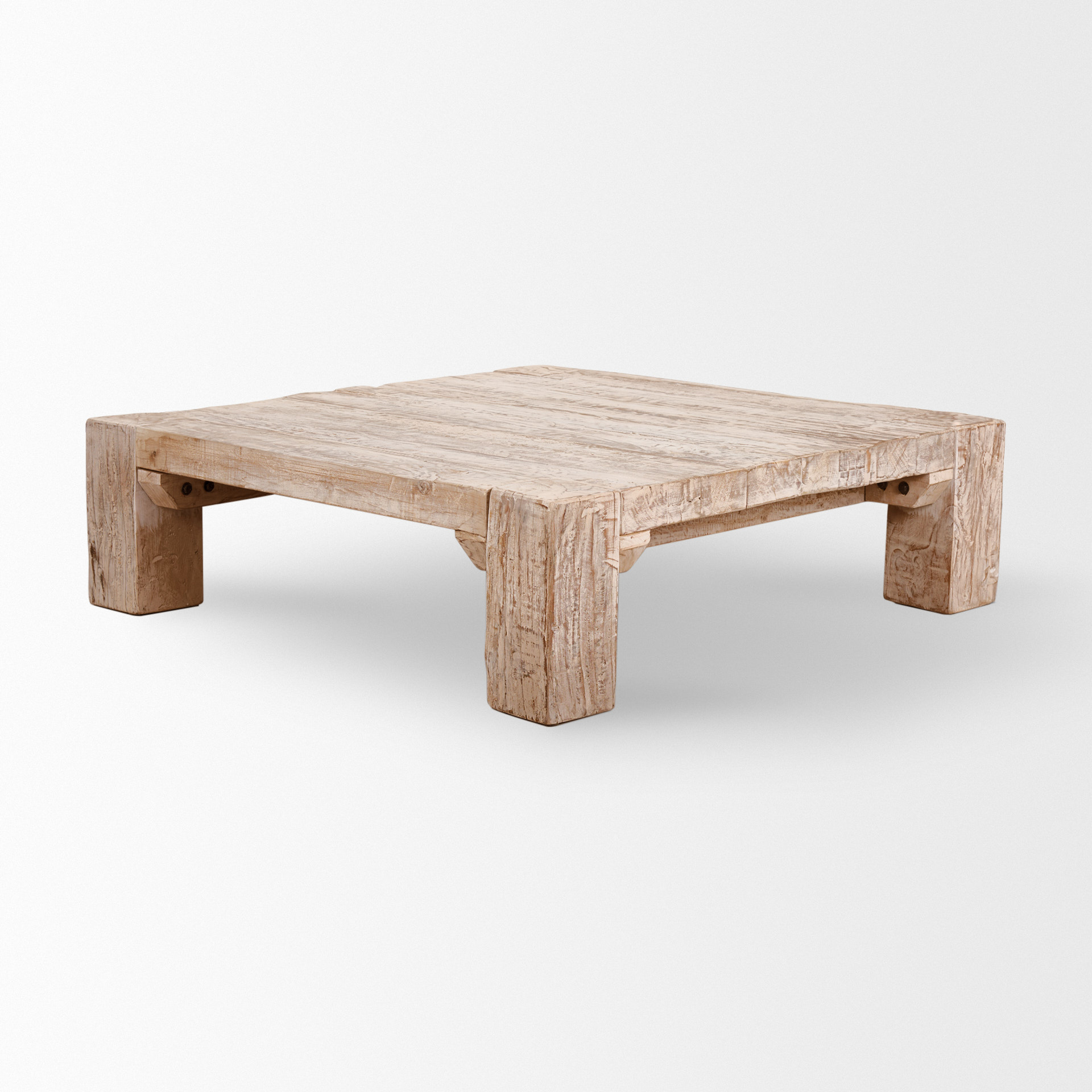 mcarthur 48x48 square reclaimed solid wood coffee table