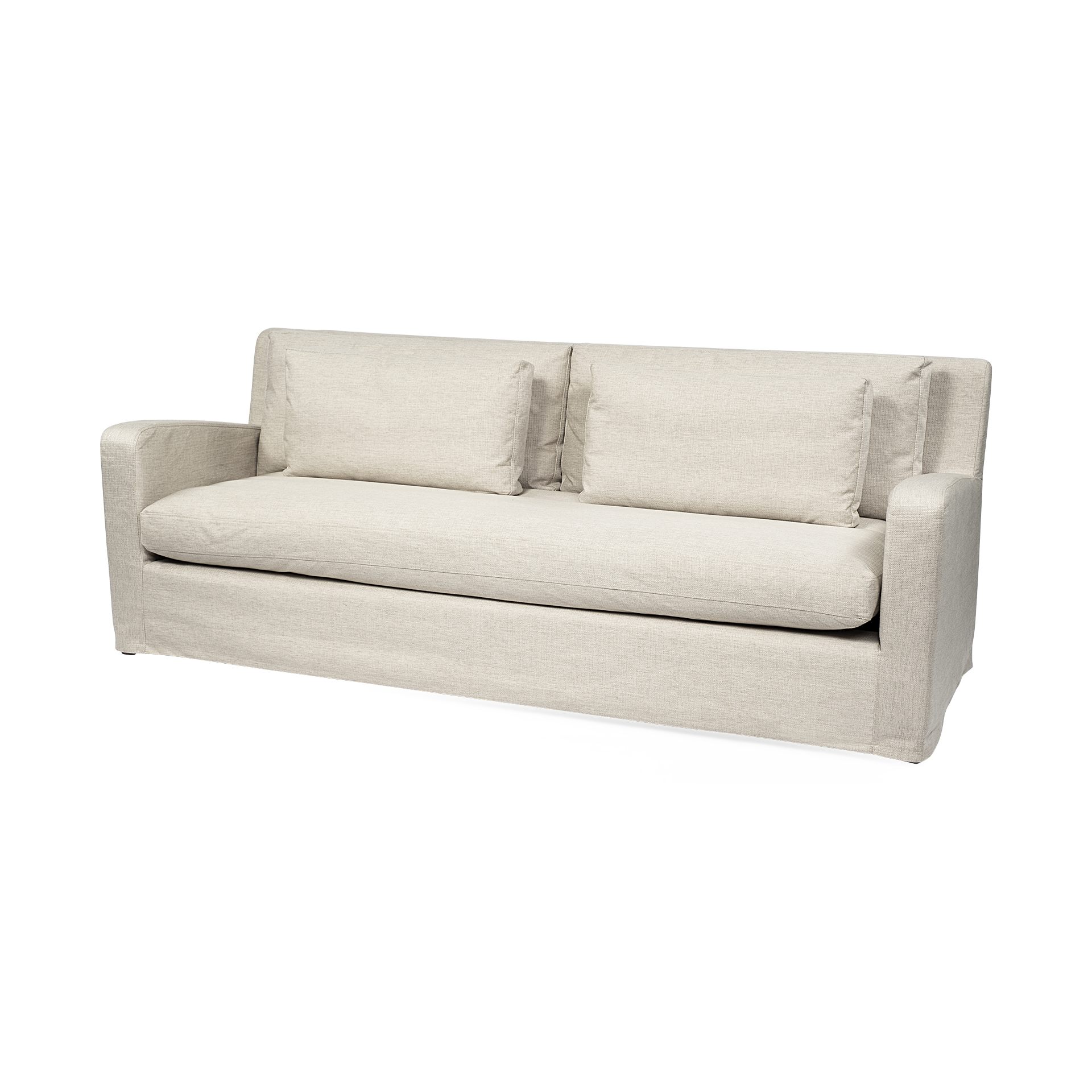 denly ii 92.5 x 38.25 x 34.5 beige slipcover three seater sofa