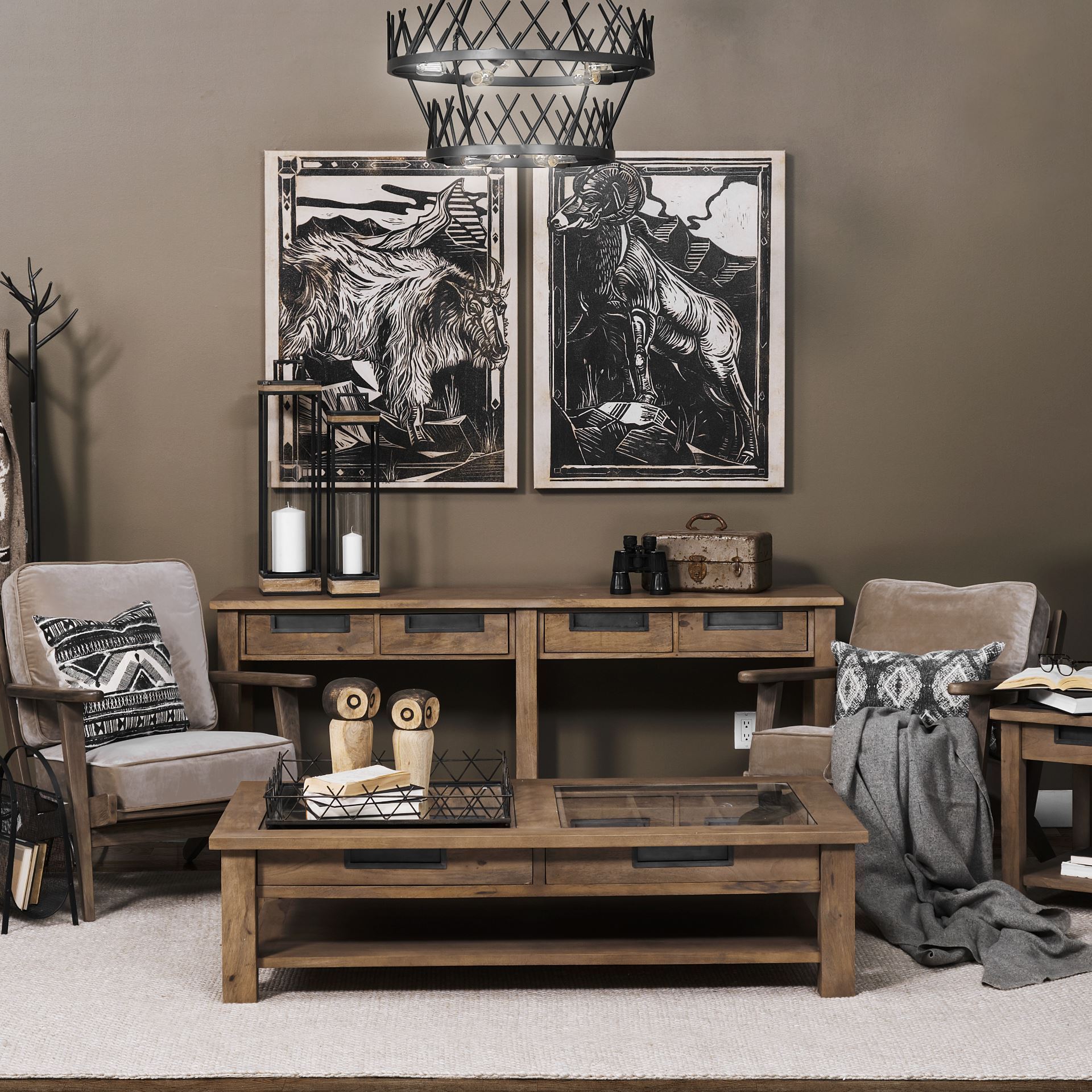 harrelson iii 72l x 18w brown wood 4 drawer console table