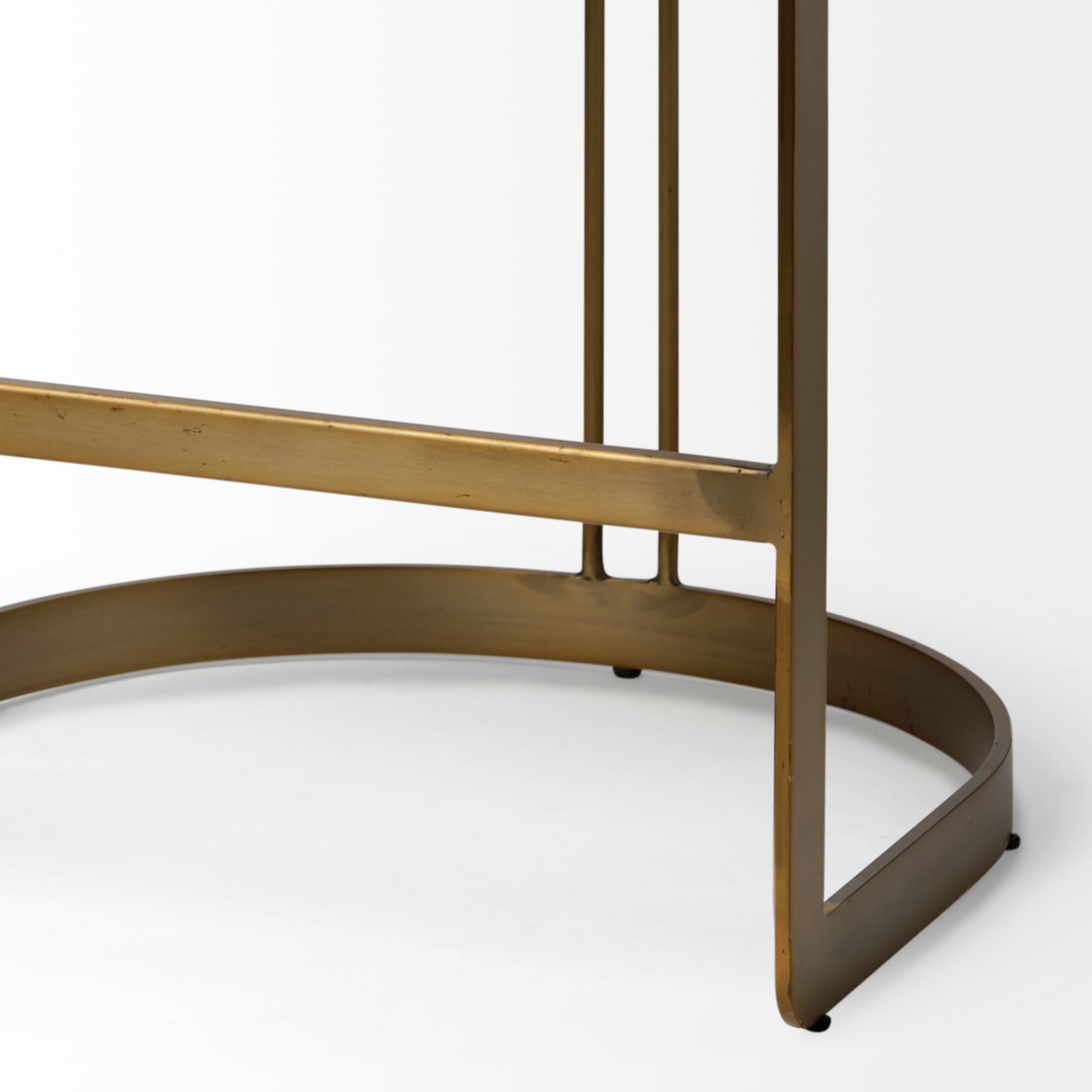 hollyfield ii brown leather seat gold metal base stool