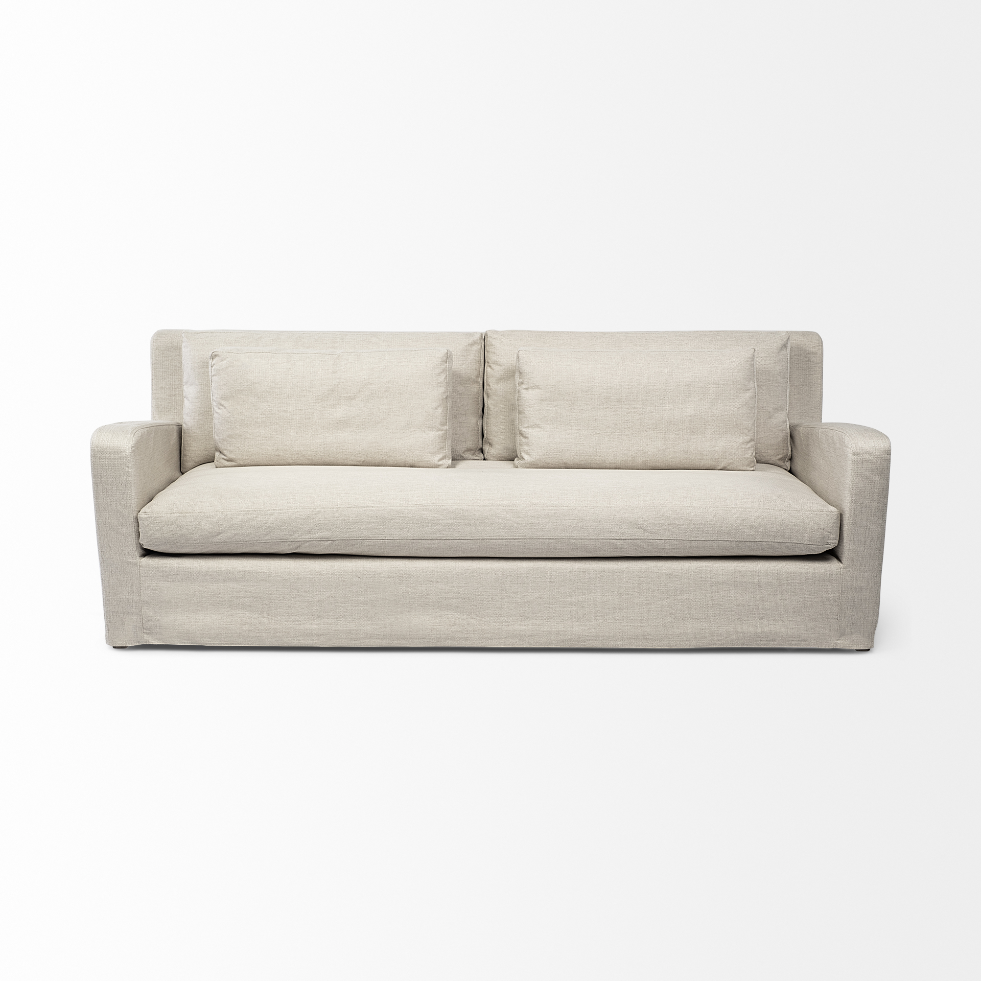 denly ii 92.5 x 38.25 x 34.5 beige slipcover three seater sofa