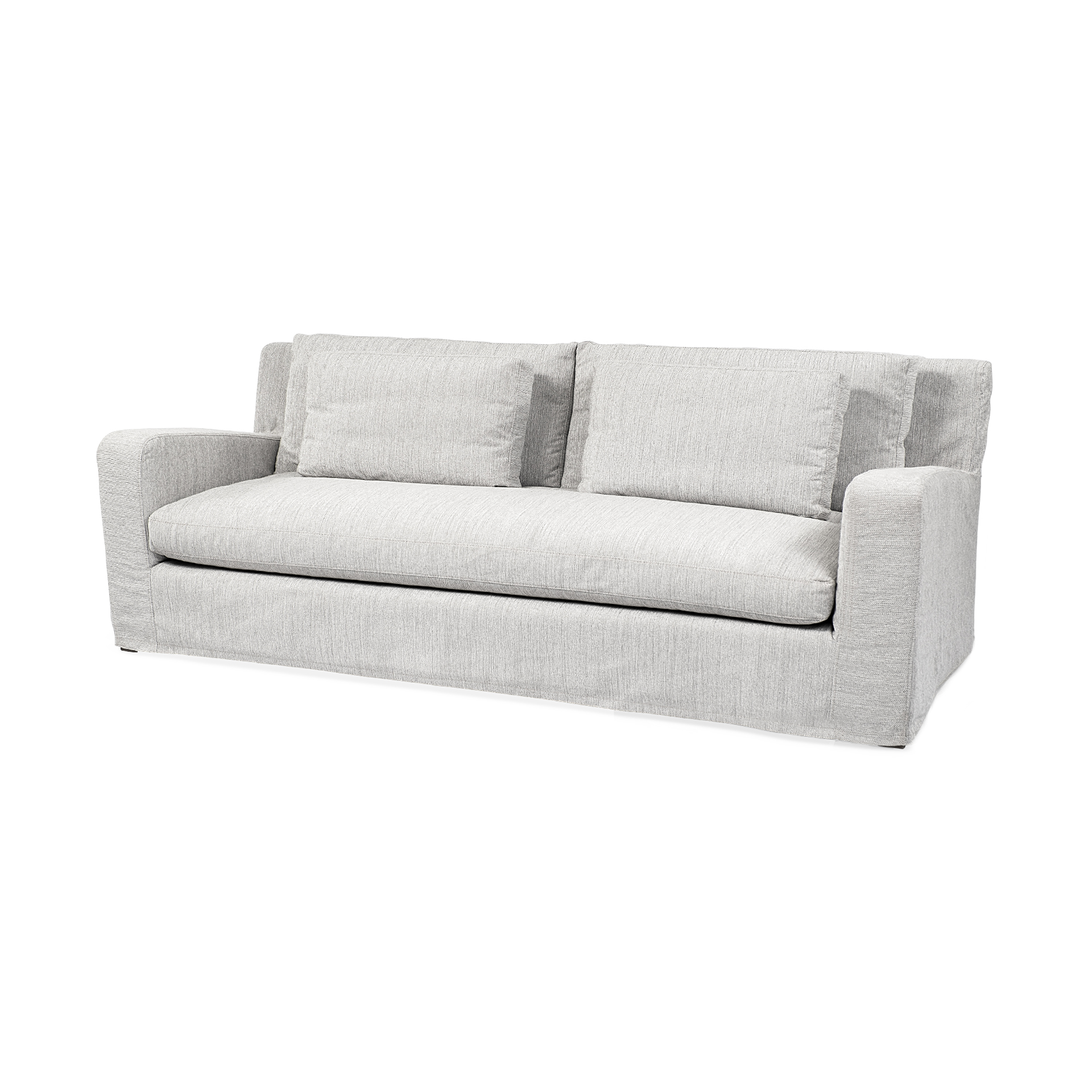 denly ii 92.5 x 38.25 x 34.5 frost gray slipcover three seater sofa