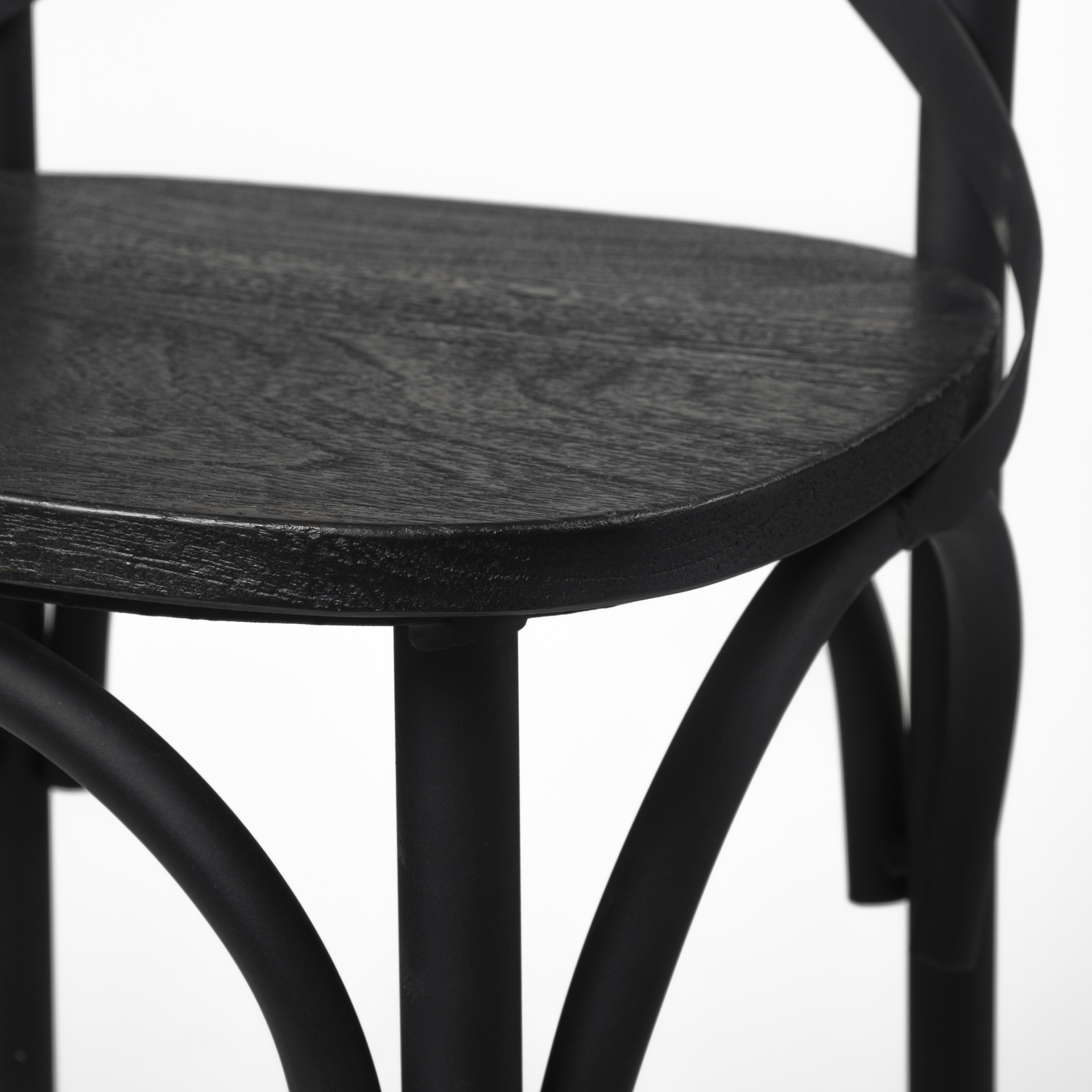 etienne 26.25 seat height black wood seat black metal base stool