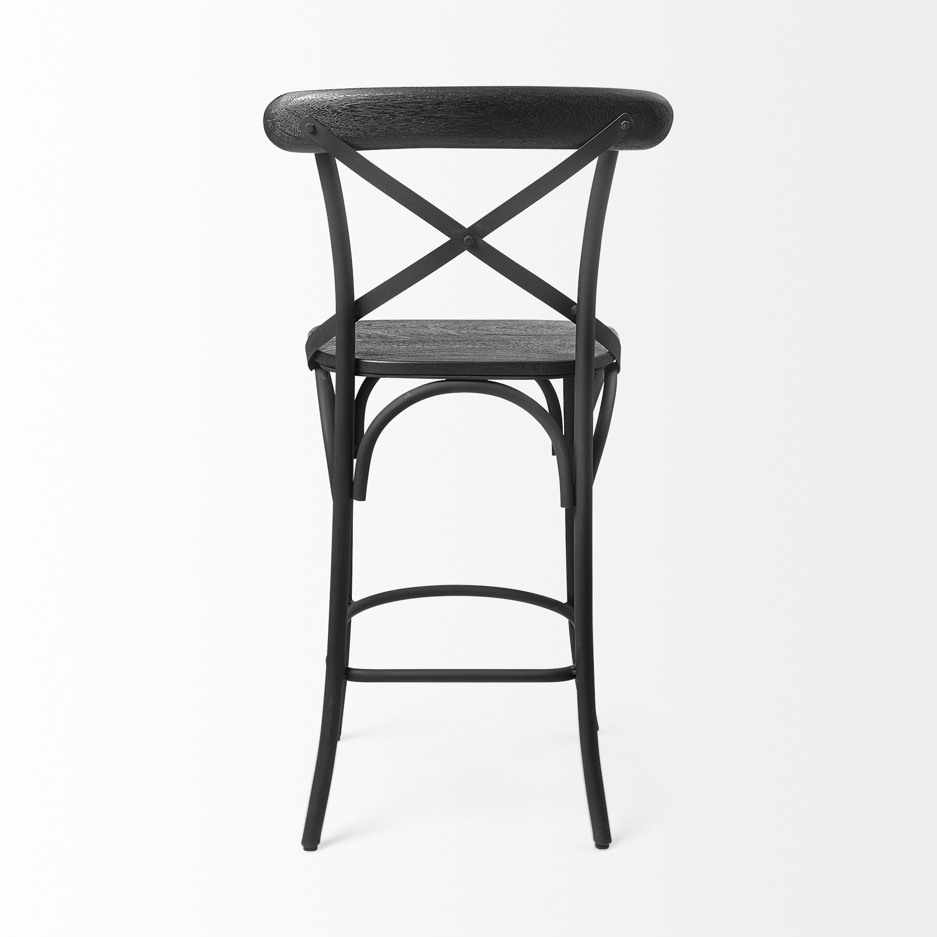 etienne 26.25 seat height black wood seat black metal base stool