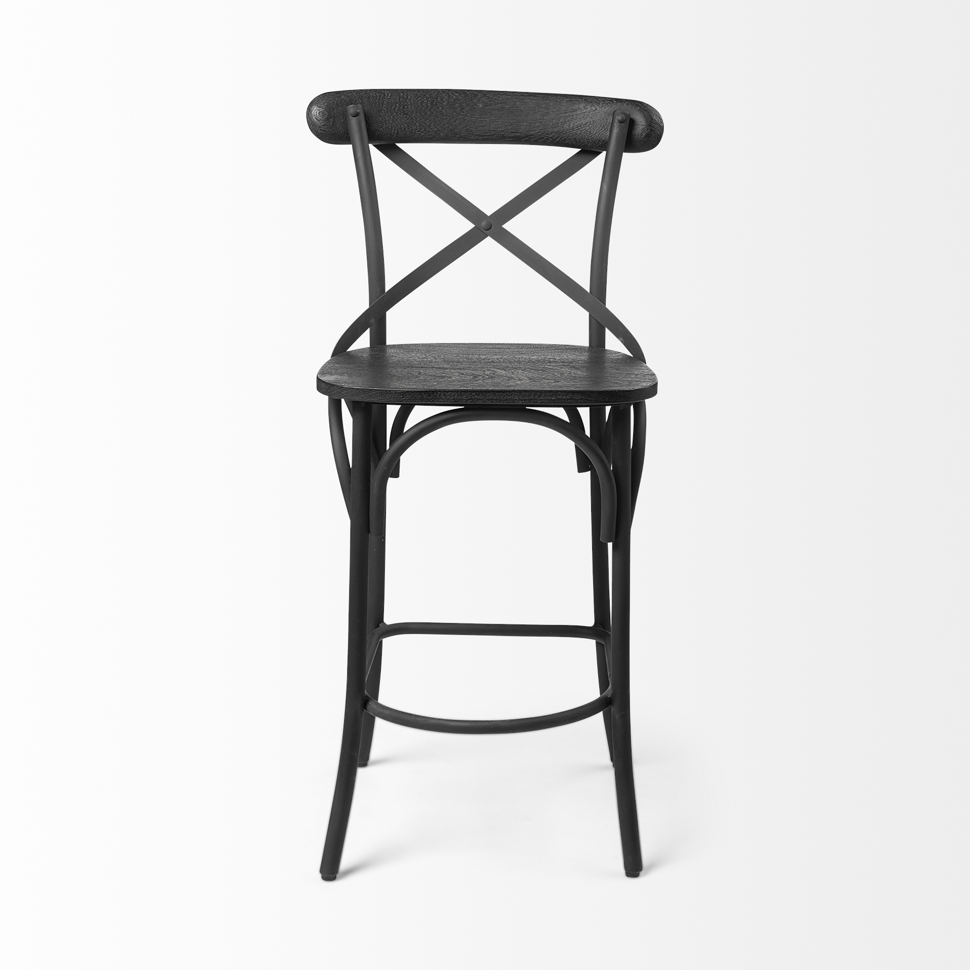 etienne 26.25 seat height black wood seat black metal base stool