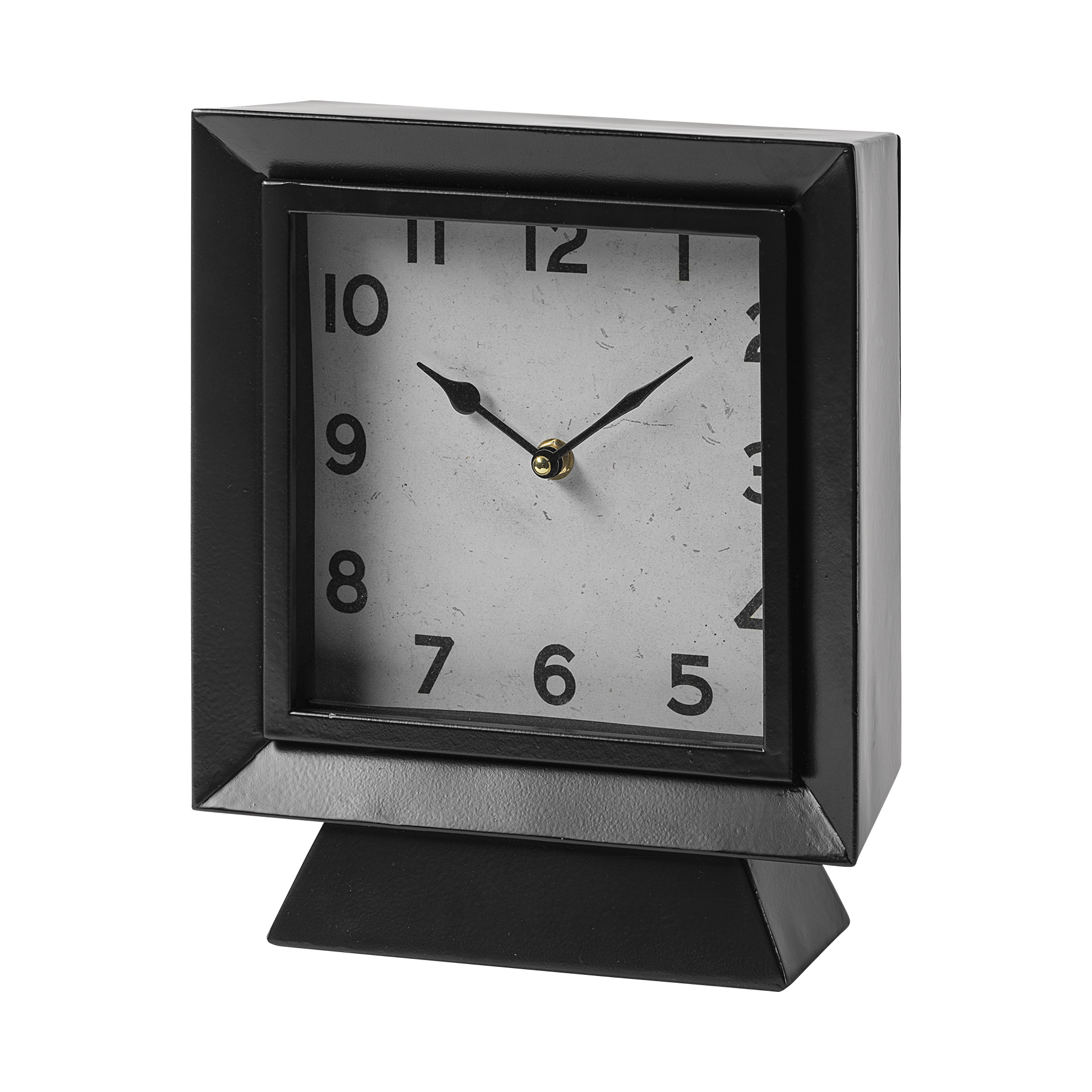 ralph i black metal square table clock