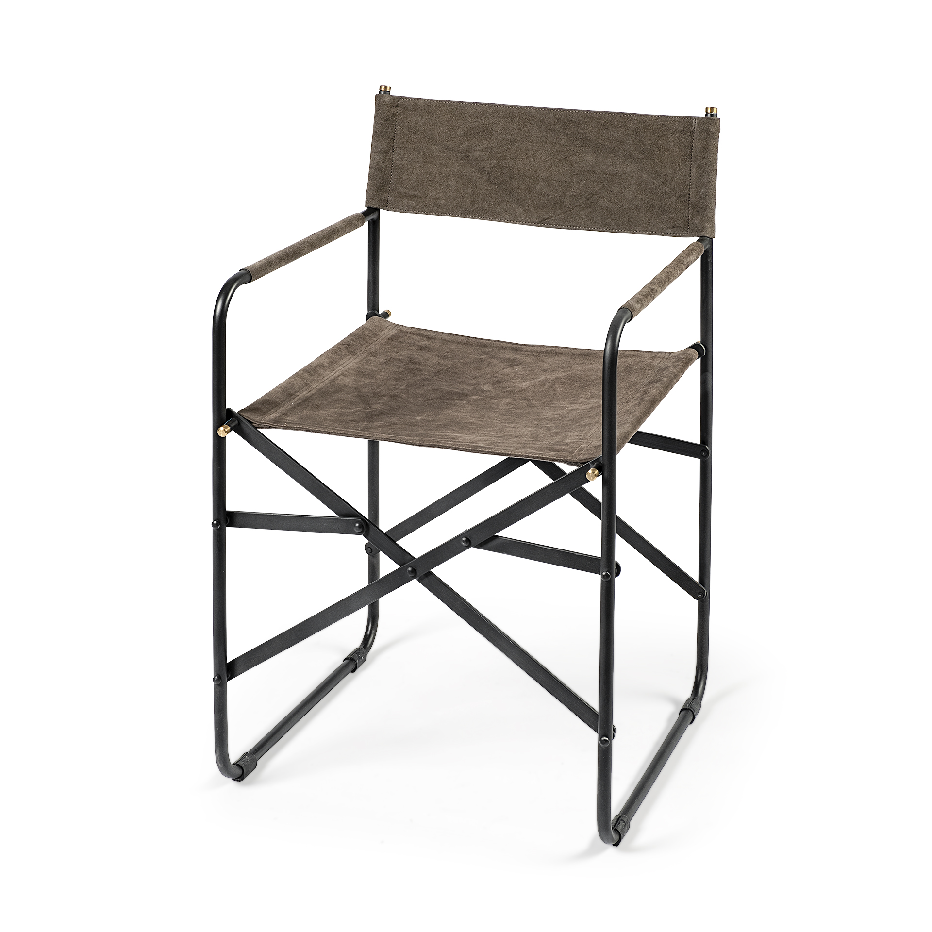 direttore 19.25l x 20w x 31h brown/gray suede w/ metal frame dining chair