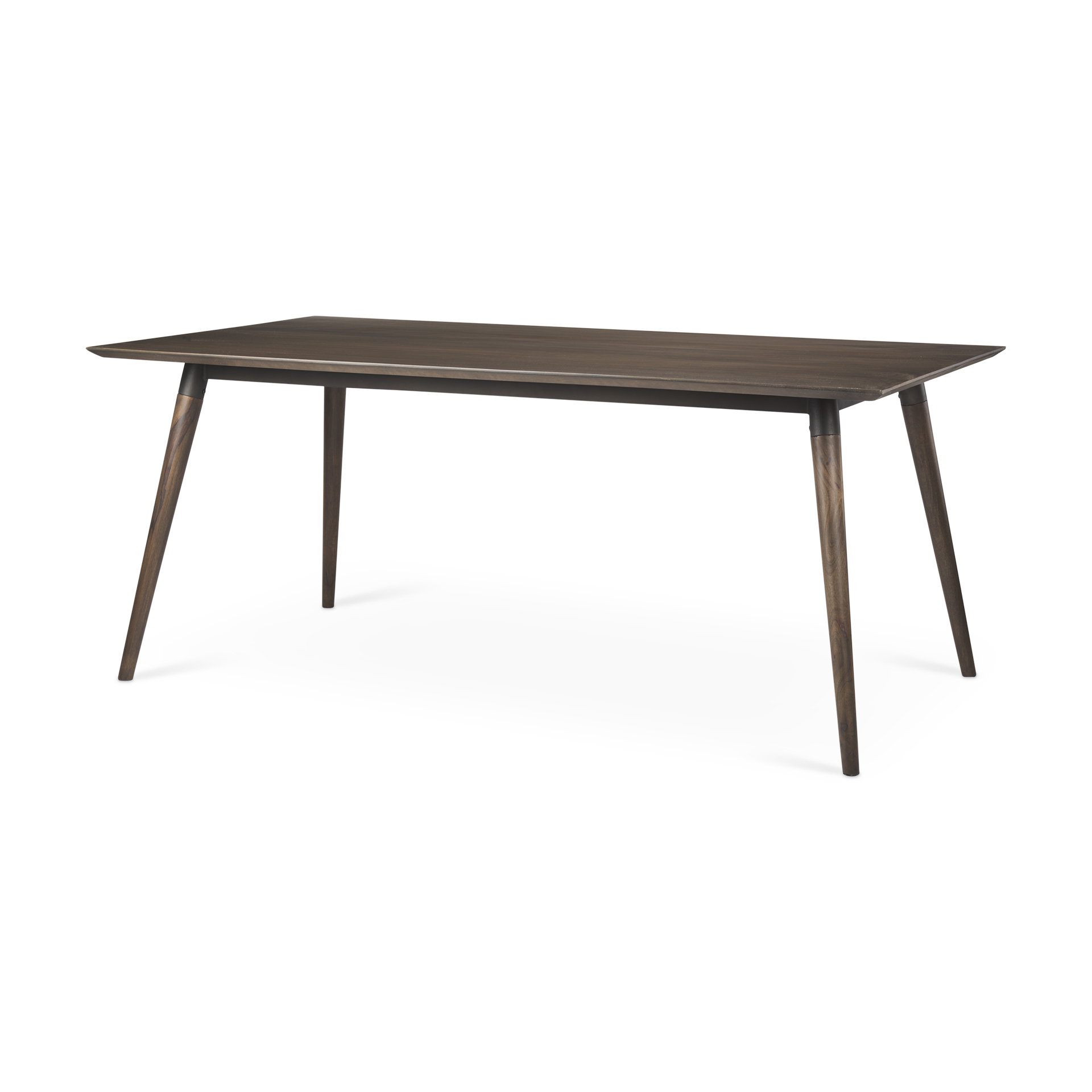 nicholas ii 72x39 brown solid wood top metal/wood leg dining table