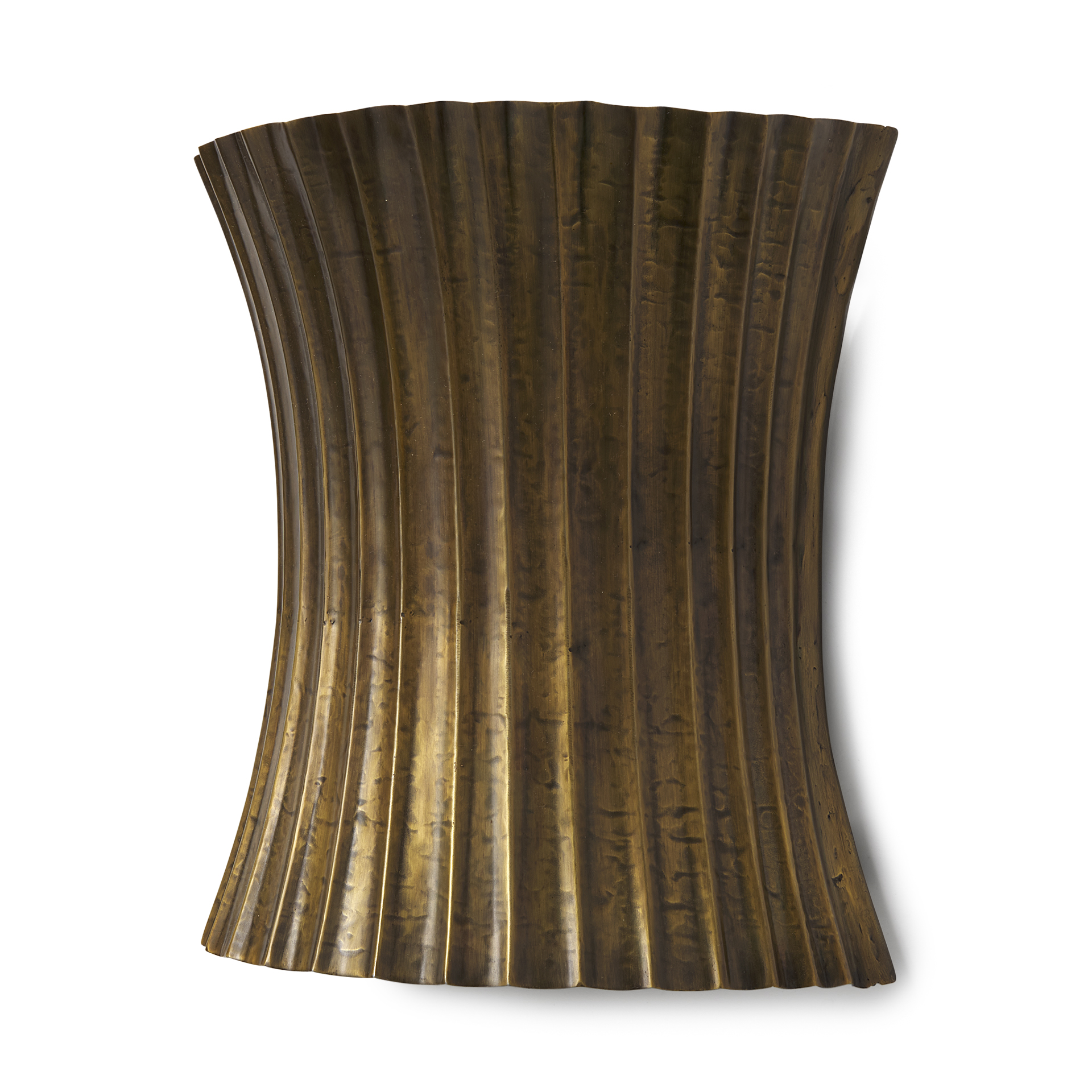 letitia 10.5l x 5.5w x 11.0h gold hammered metal fan wall sconce