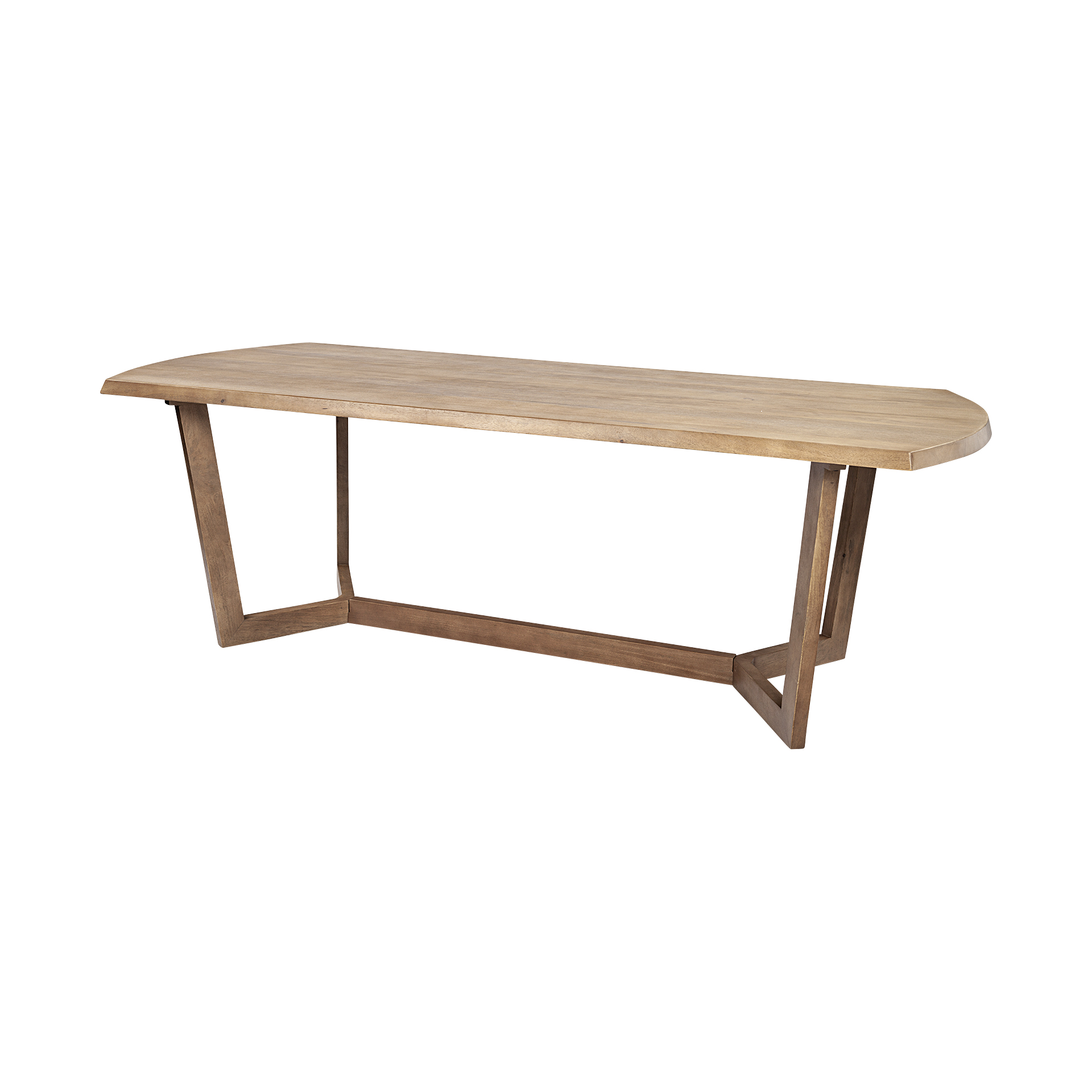 denver 91.5x38 rectangular brown solid wood top & base dining table