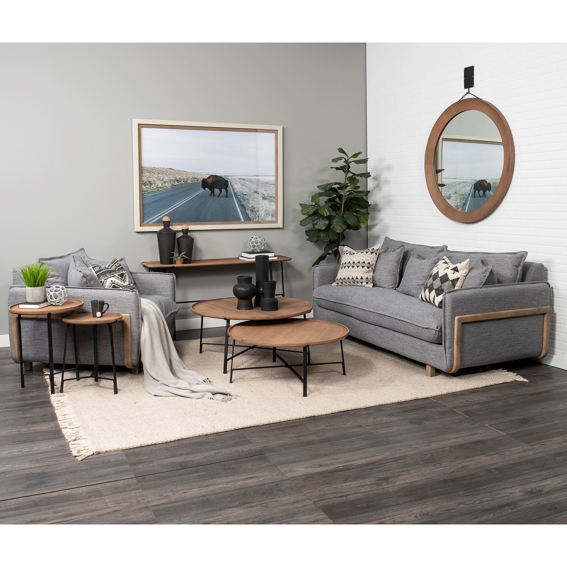 helios ii 60l x 14w x 29h rectangular brown raised edge top console table