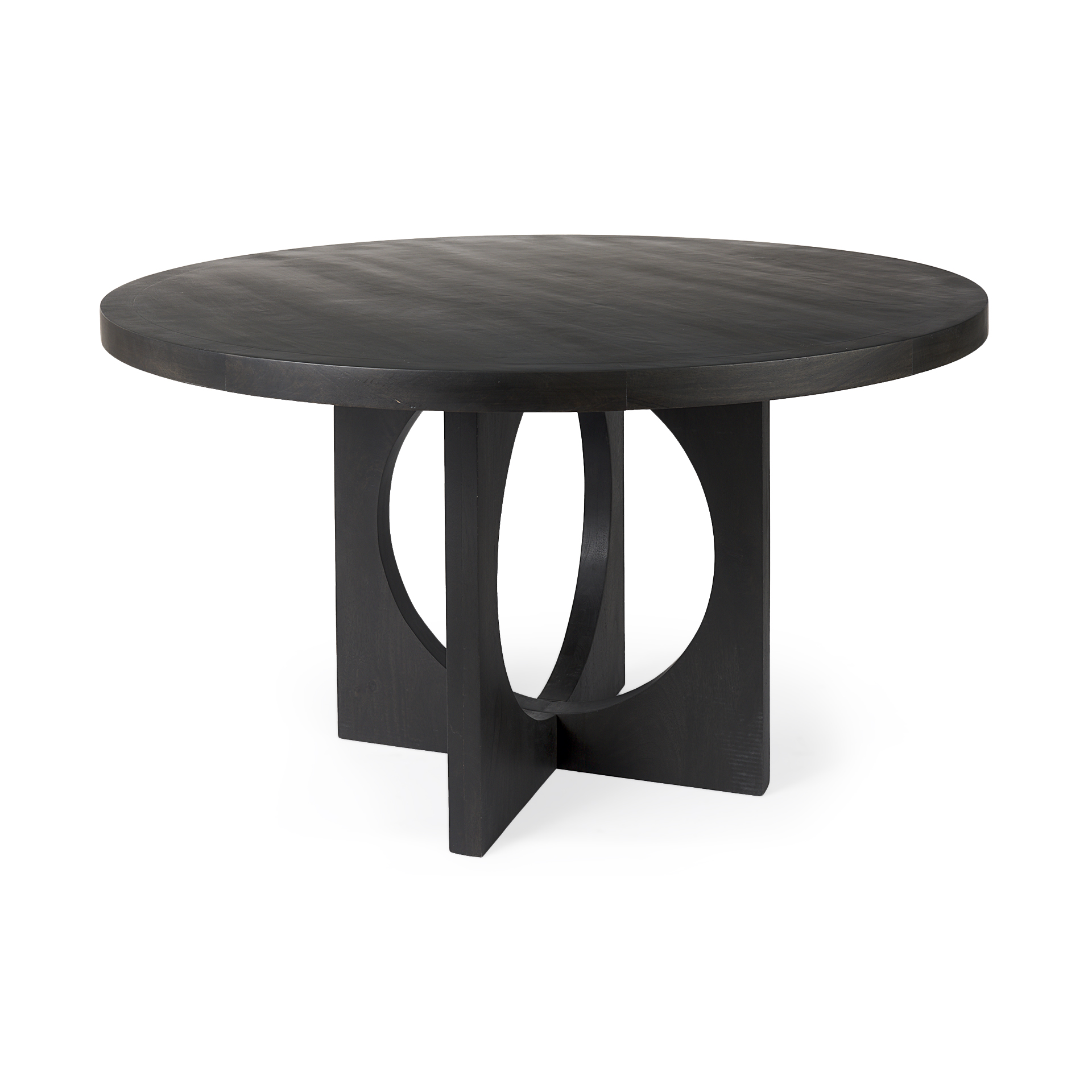 liesl 54.l x 54.0w x 30.0h black wood w/ circular top dining table